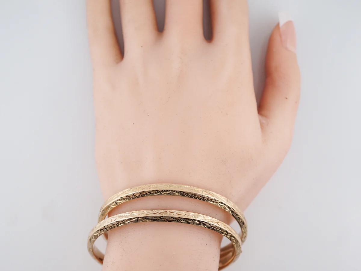 Vintage Bracelets Mid Century in 14k Yellow Gold - Image 6