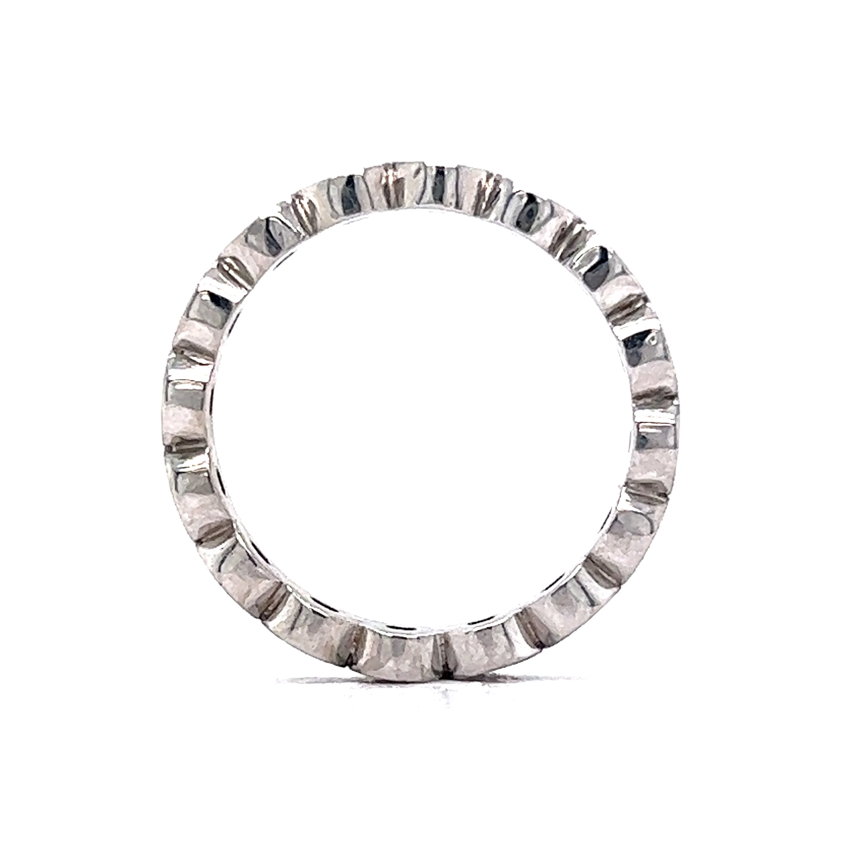Vintage Eternity Wedding Band Mid-Century .48 Single Cut Diamonds in 14K White Gold - Image 4