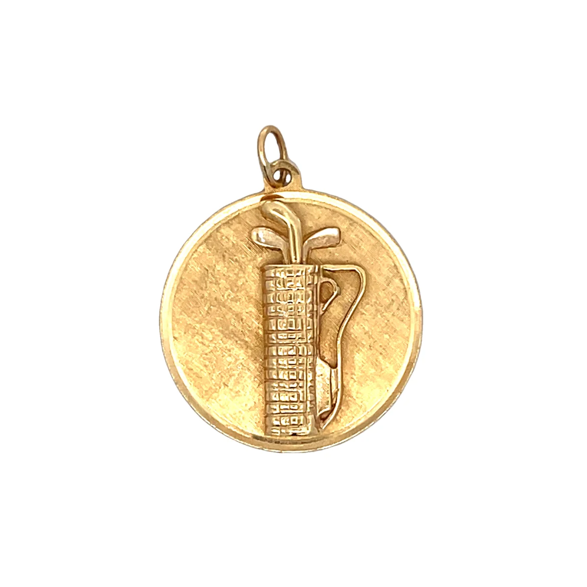 Vintage Golf Pendant Necklace in 14k Yellow Gold