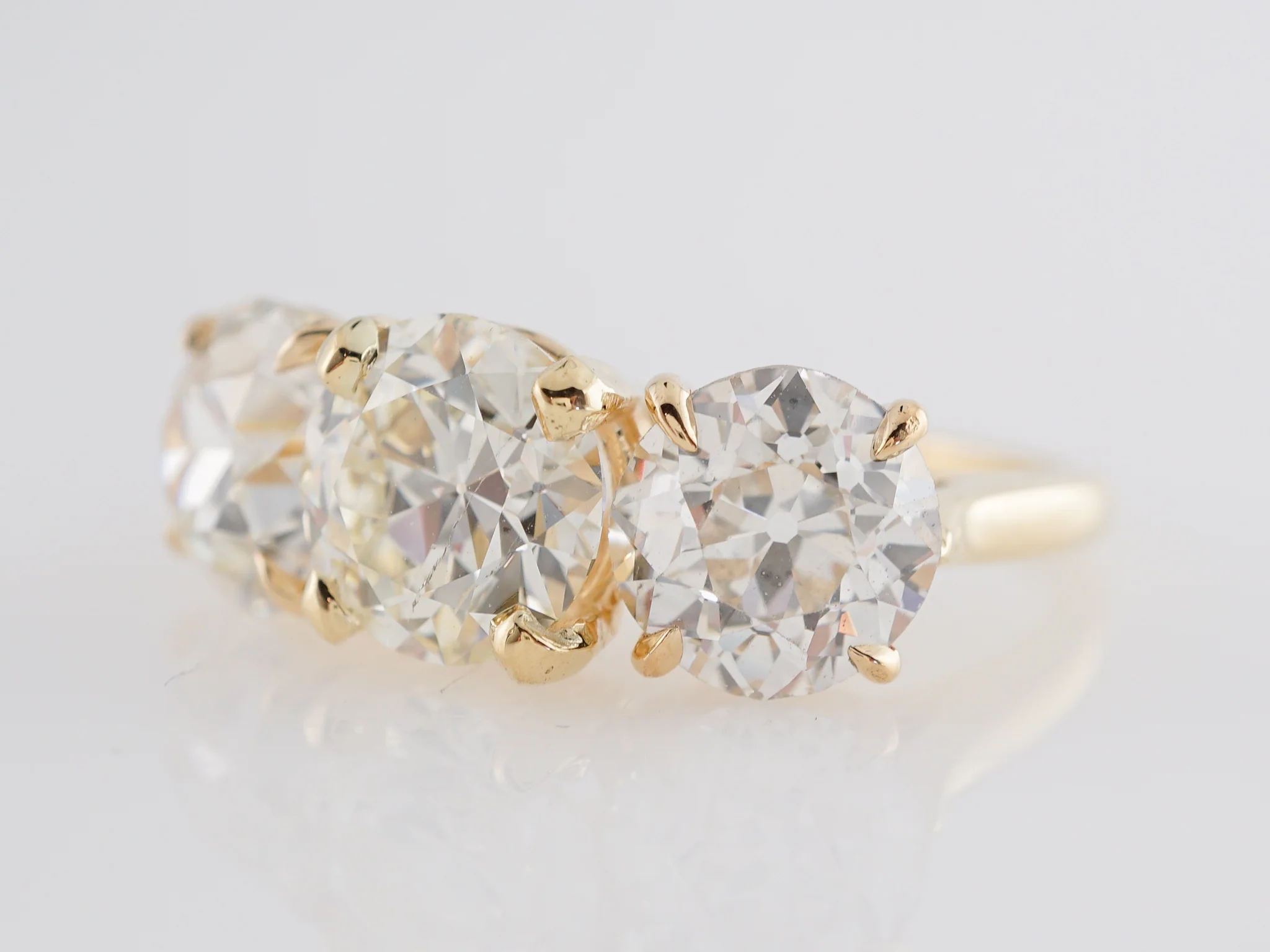 Vintage Harry Winston Three Stone Diamond Engagement Ring 14k - Image 2