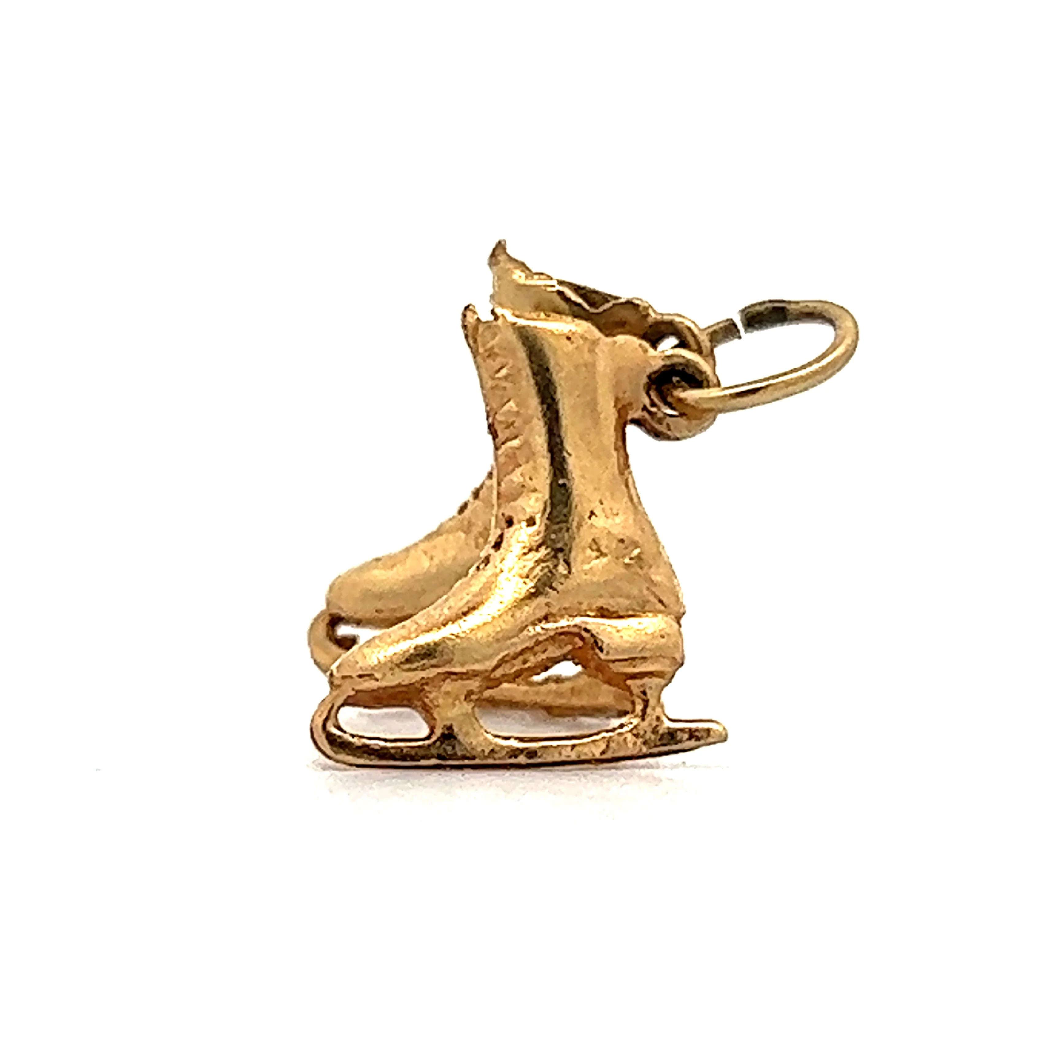 Vintage Ice Skate Charm in 14k Yellow Gold - Image 2