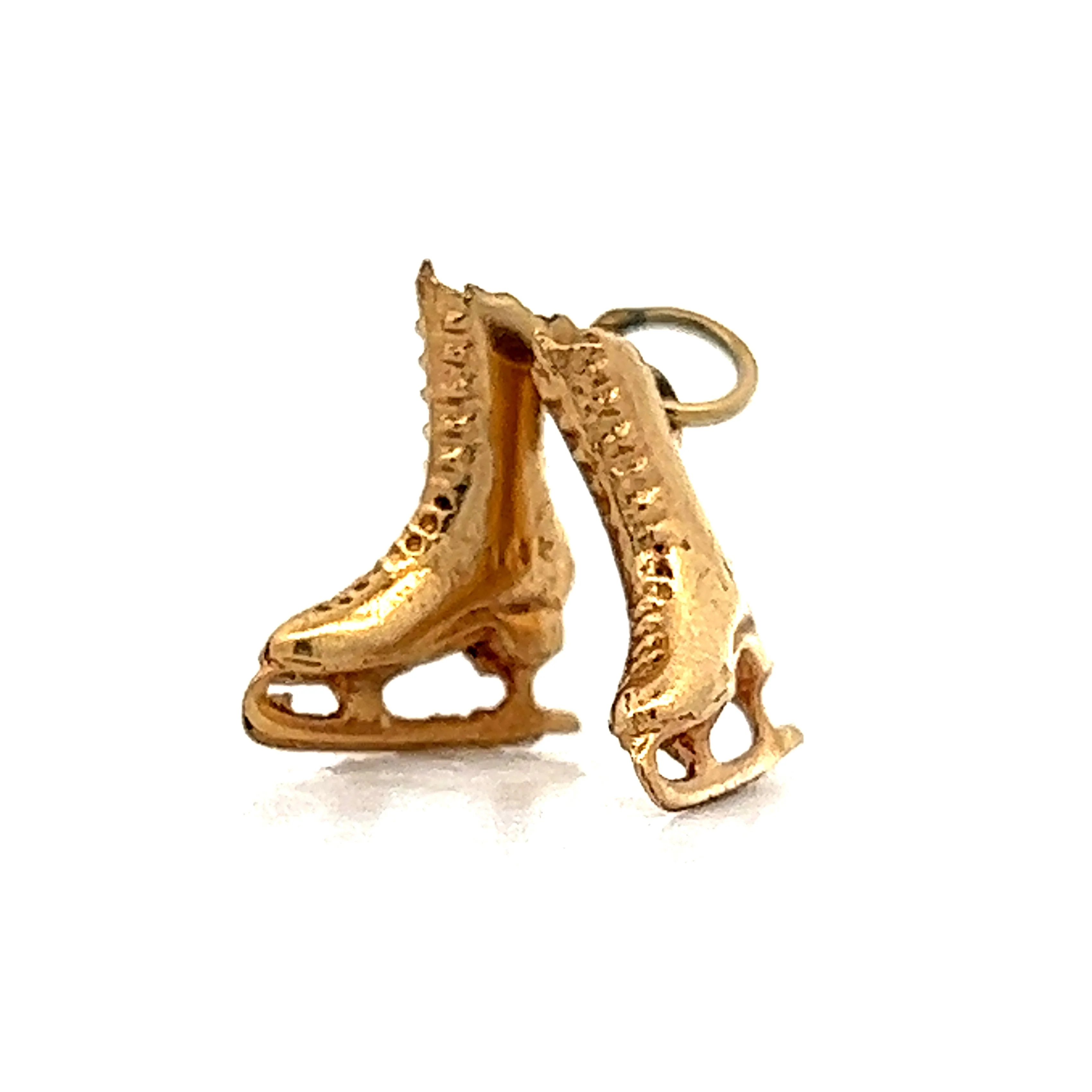 Vintage Ice Skate Charm in 14k Yellow Gold - Image 4