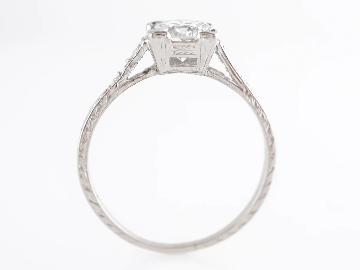 Vintage Inspired Brilliant Cut Diamond Engagement Ring Platinum - Image 5