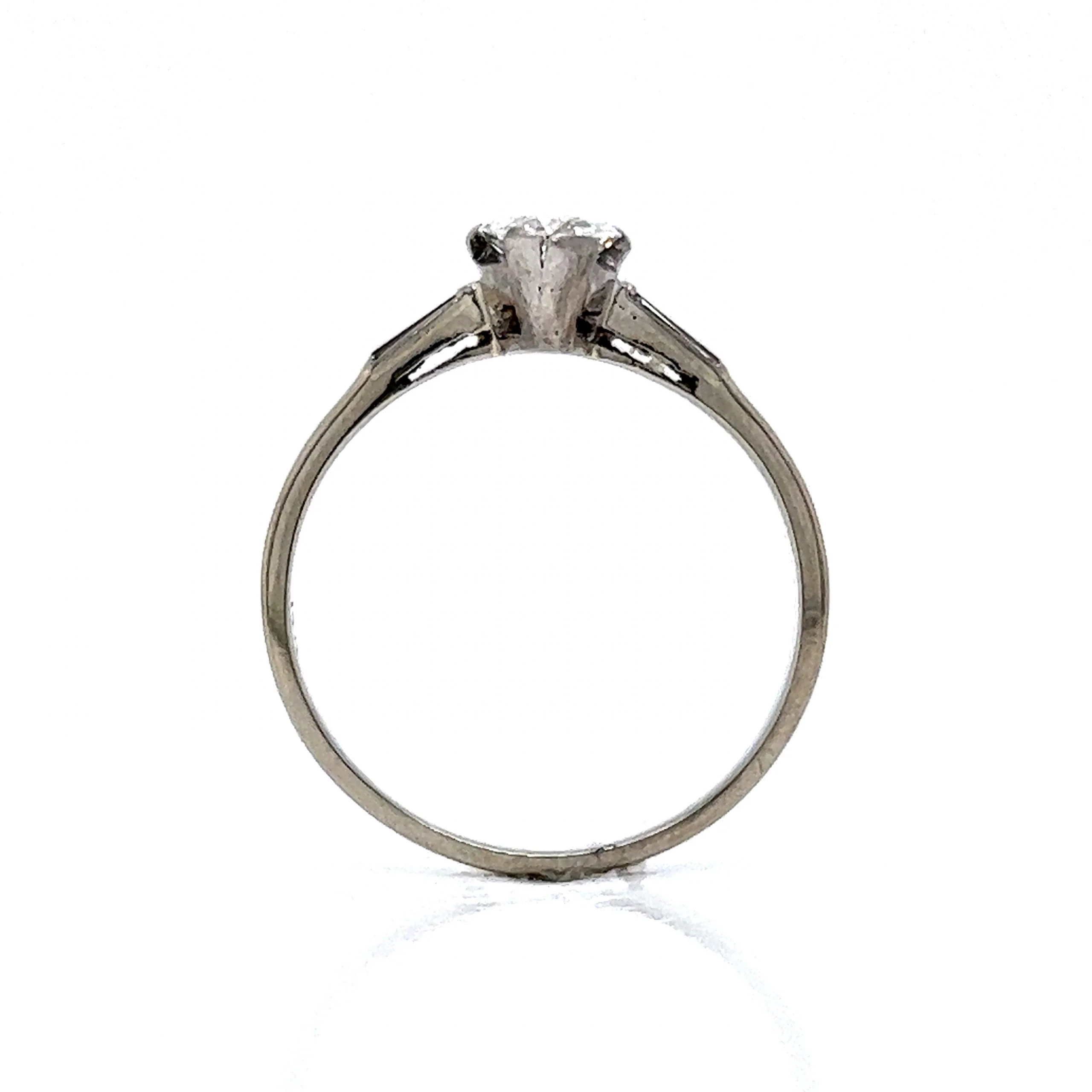Vintage Inspired Marquise Diamond Engagement Ring in 14k - Image 4