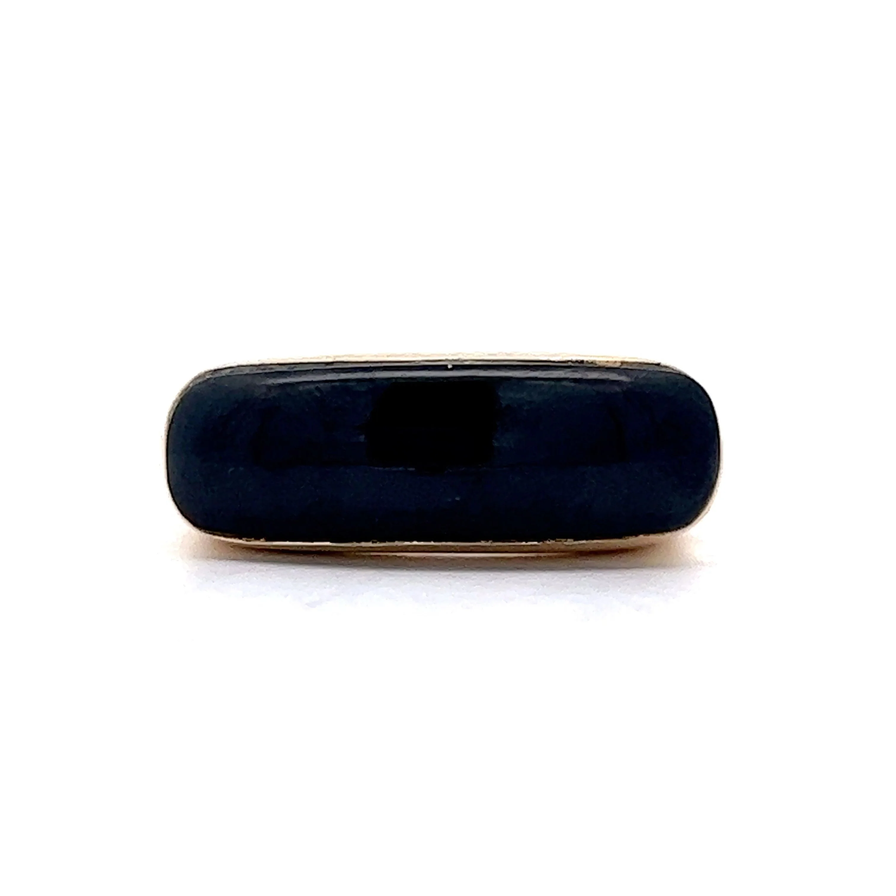 Vintage Jadeite Cabochon Ring in 14k Yellow Gold