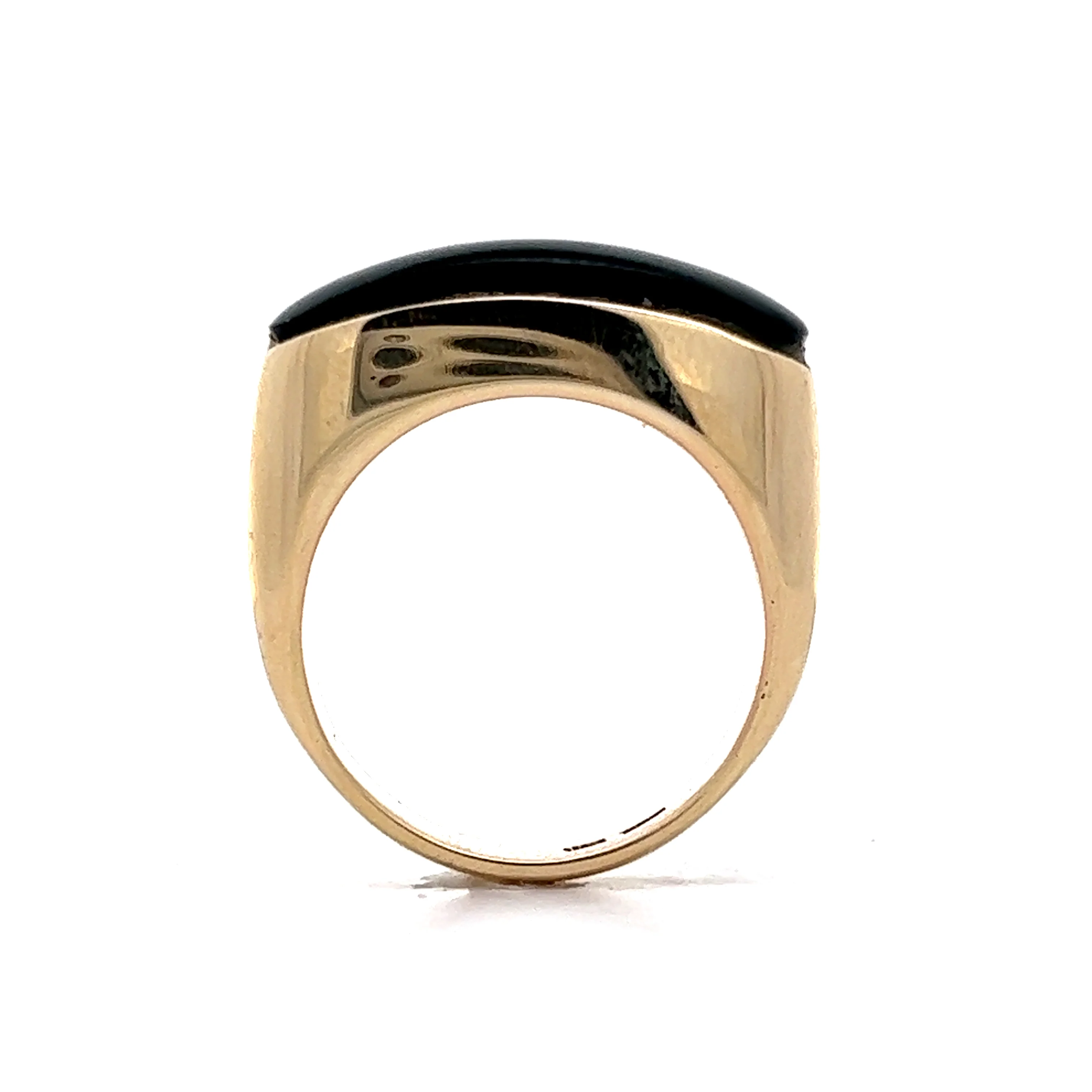 Vintage Jadeite Cabochon Ring in 14k Yellow Gold - Image 4