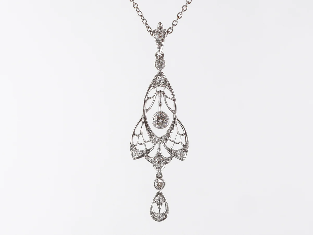 Vintage Kohn & Son's Necklace w/ Diamonds in Platinum - Image 2
