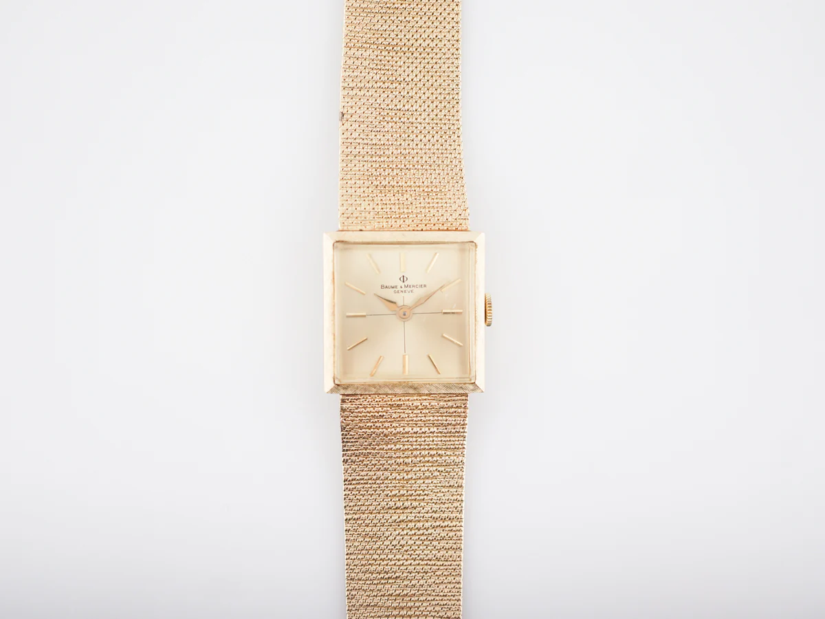 Vintage Ladies Watch 1970s Baume & Mercier in 14k Yellow Gold
