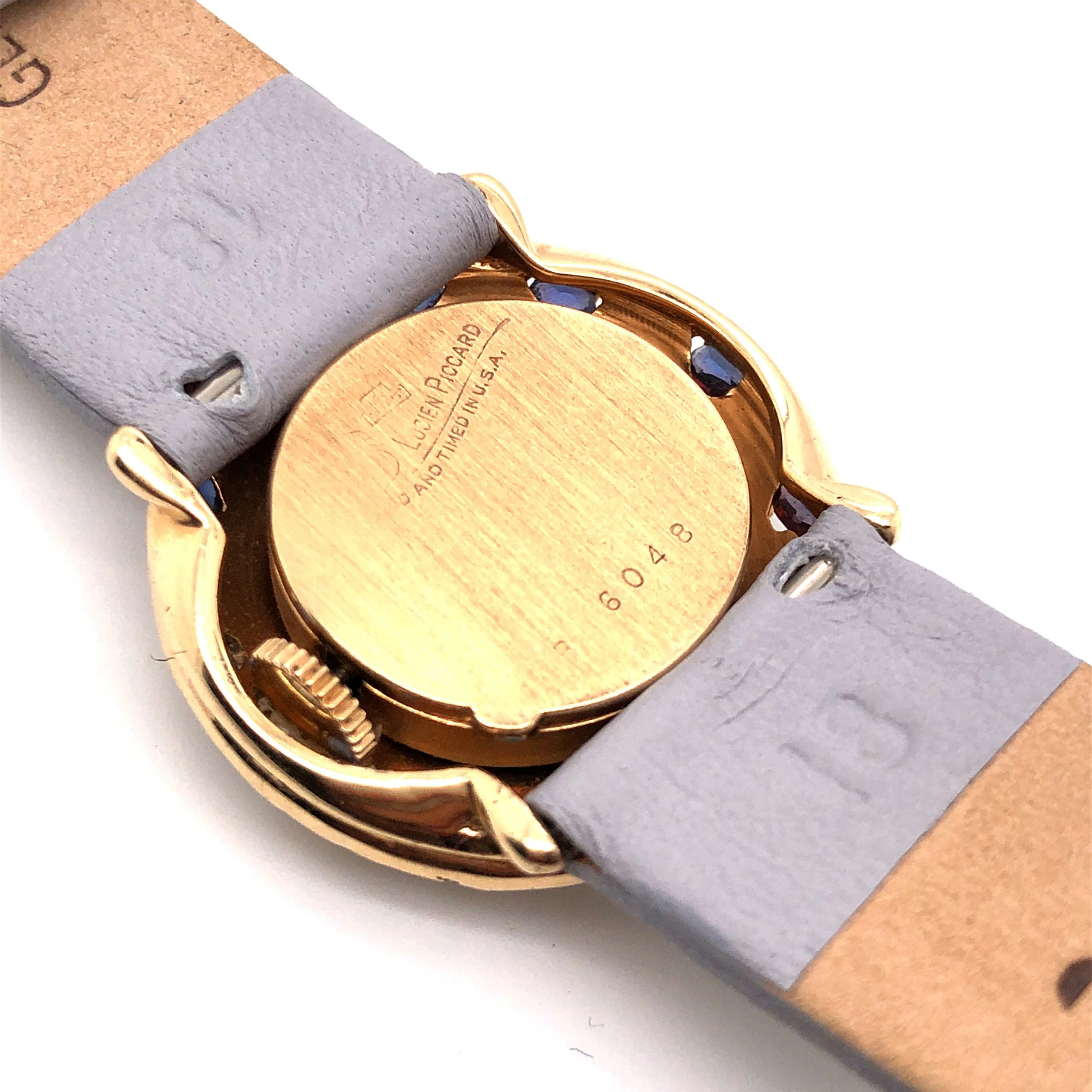 Vintage Lucien Piccard Sapphire & Pearl Watch in 14k Yellow Gold - Image 5