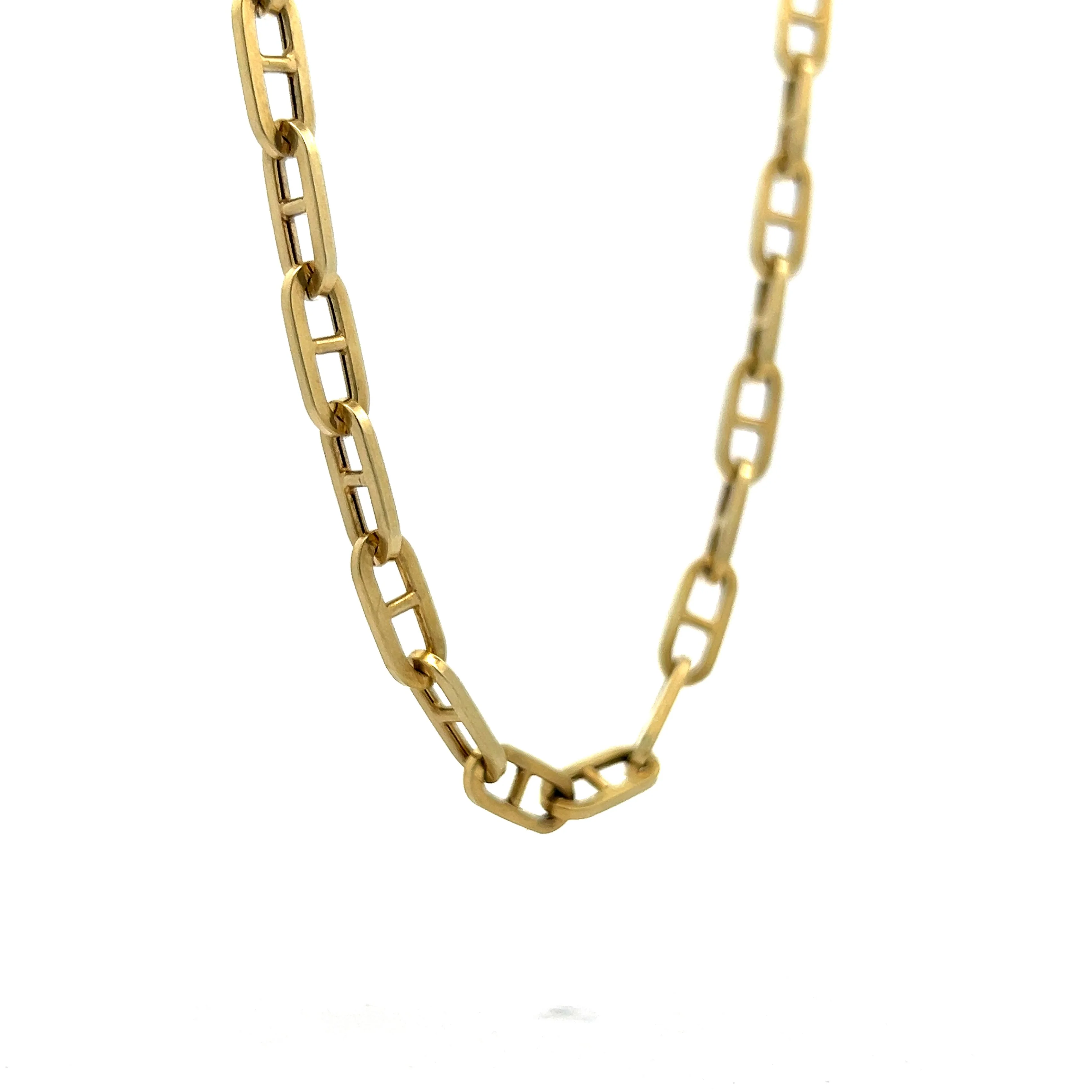 Vintage Mariner Link Chain Necklace in 14k Yellow Gold - Image 3