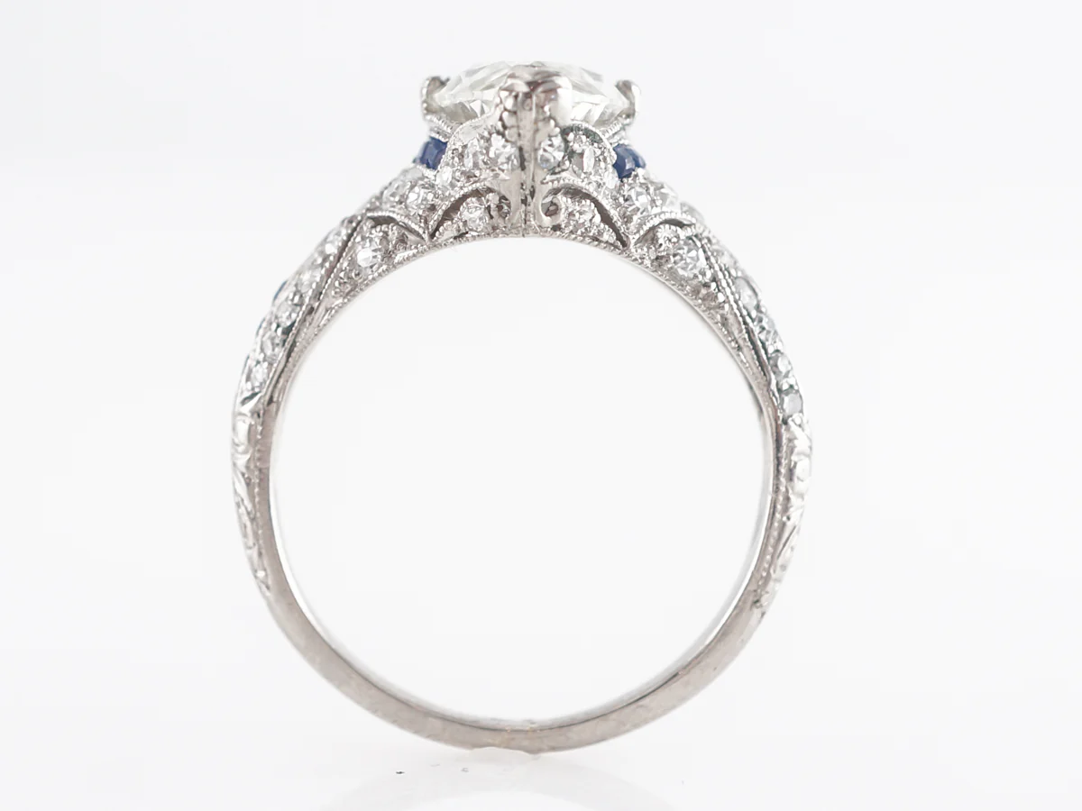 Vintage Marquise Diamond Engagement Ring in Platinum - Image 5