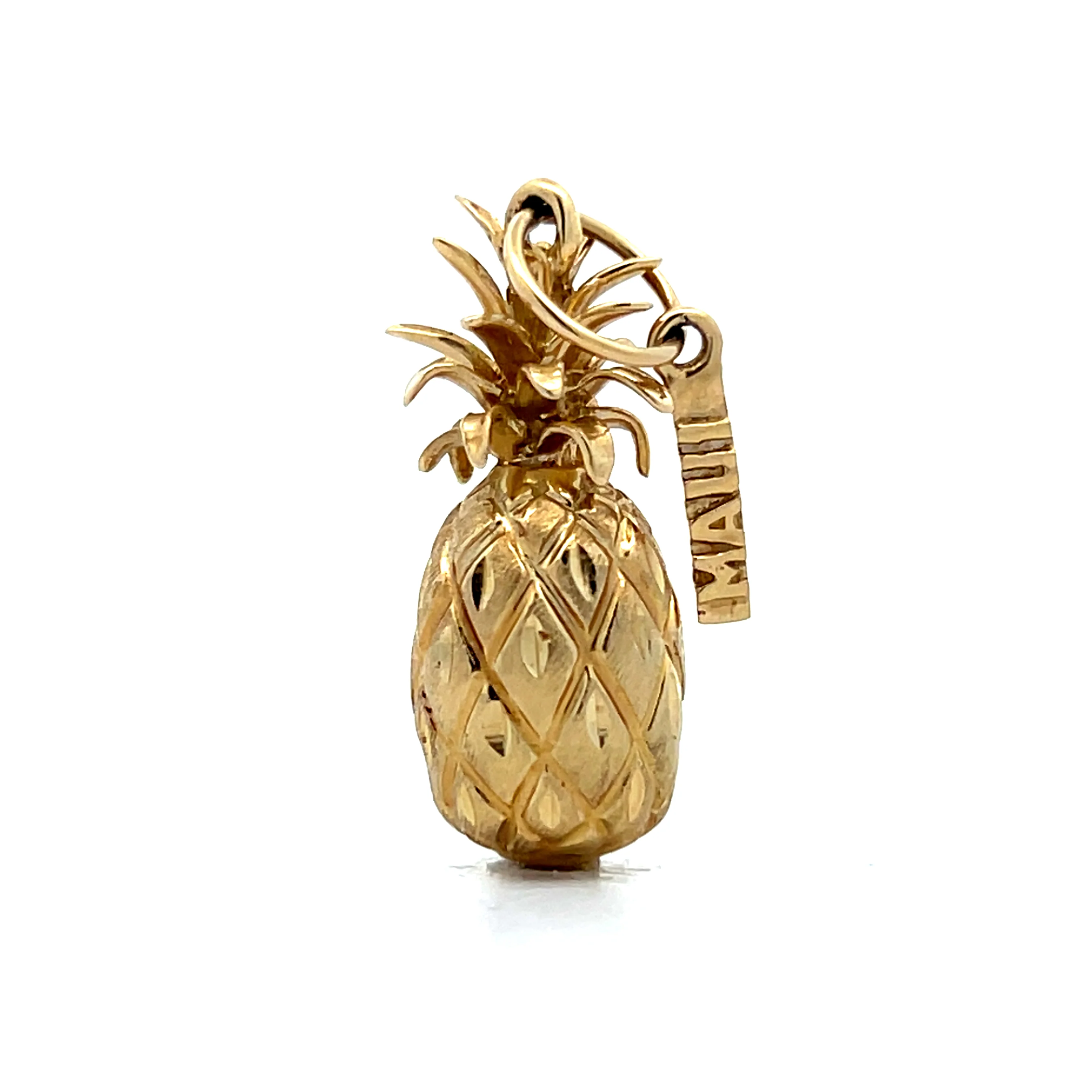Vintage Maui Pineapple Charm in 14k Yellow Gold
