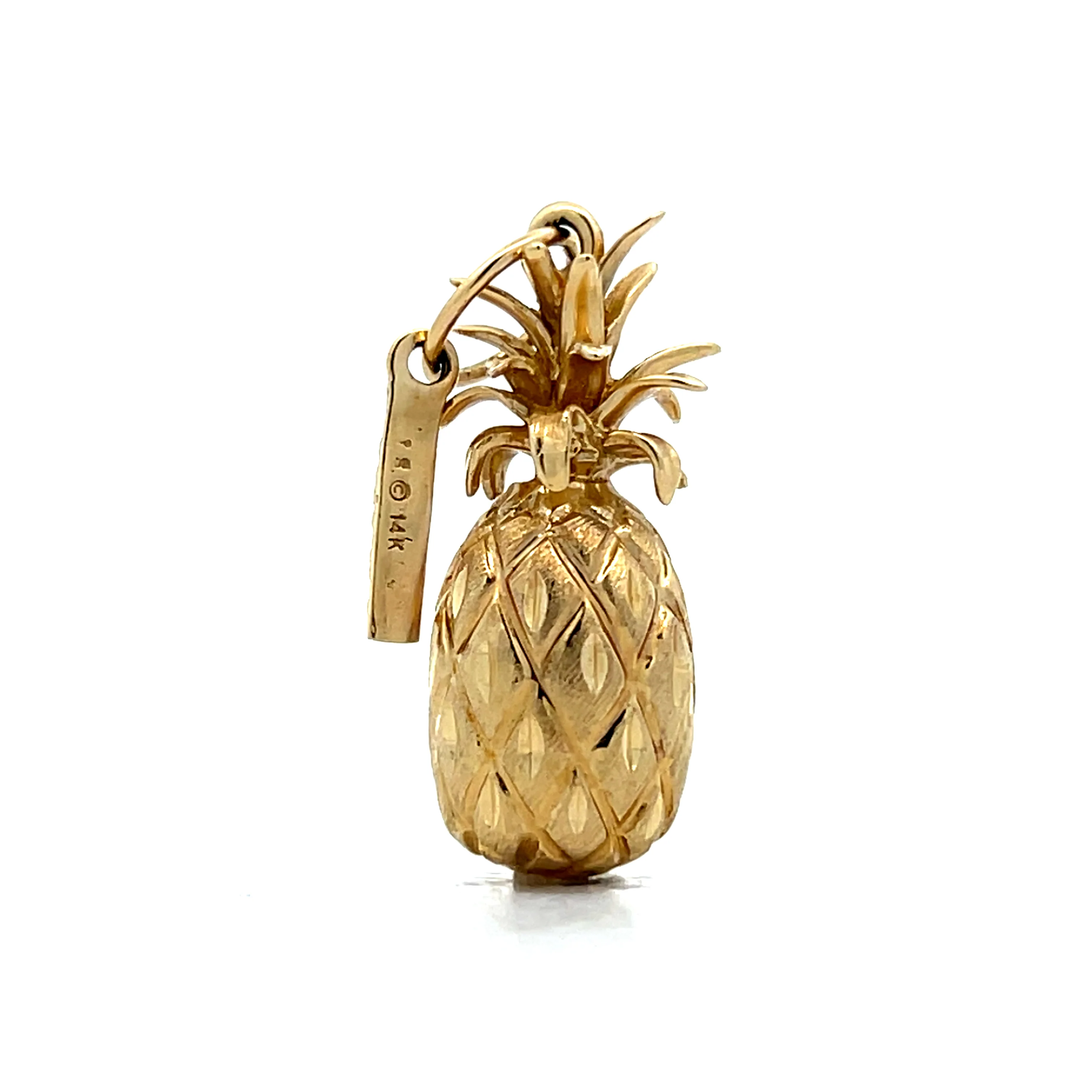 Vintage Maui Pineapple Charm in 14k Yellow Gold - Image 2