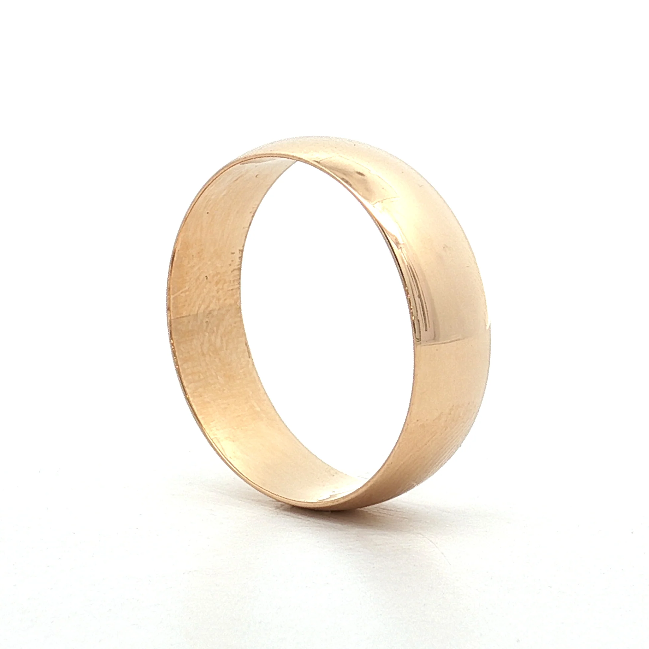 Vintage Mens 1950s 6mm Wedding Band 14k Yellow Gold - Image 5