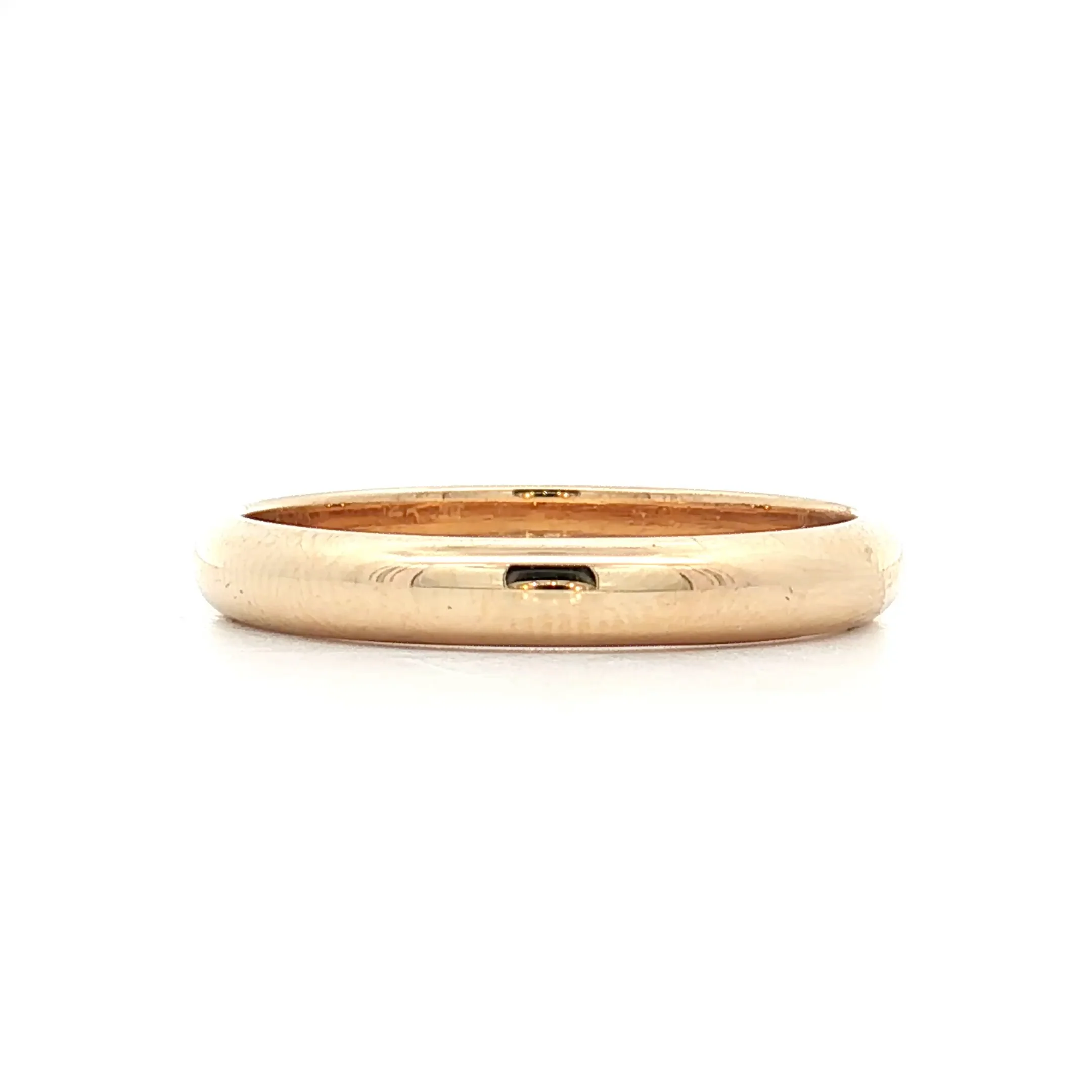 Vintage Mens 3.5mm Wedding Band 14k Yellow Gold