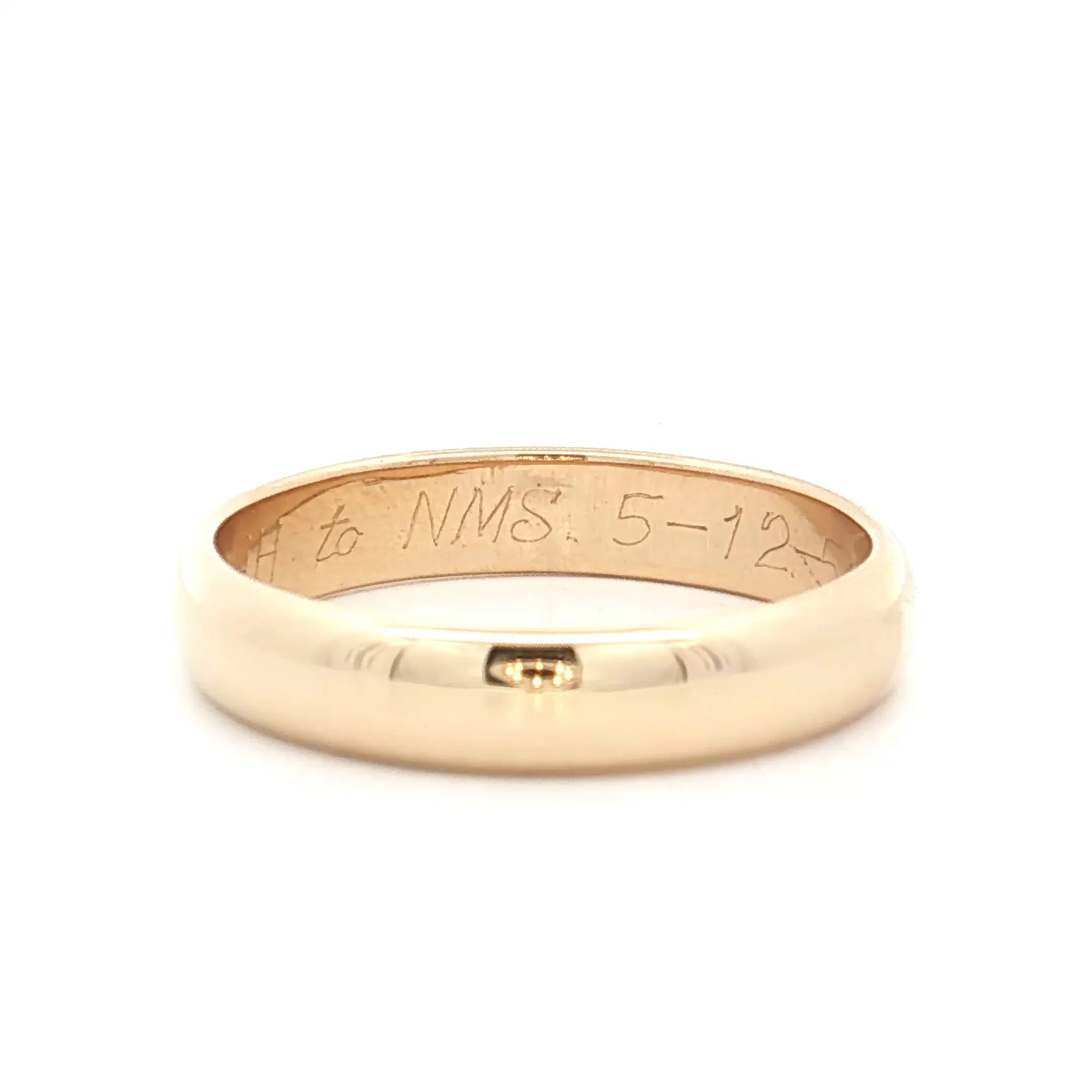 Vintage Mens 4.5mm Wedding Band 14k Yellow Gold - Image 6