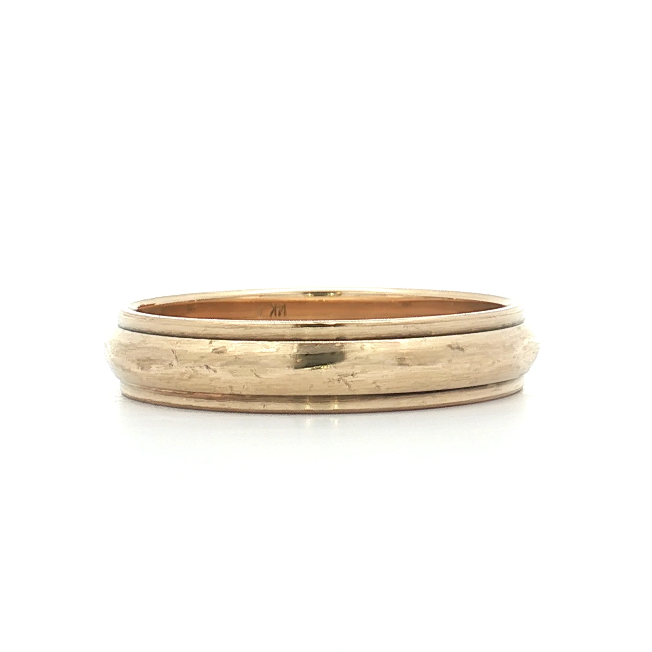 Vintage Mens 5mm Step Edge Wedding Band 14k - Image 2