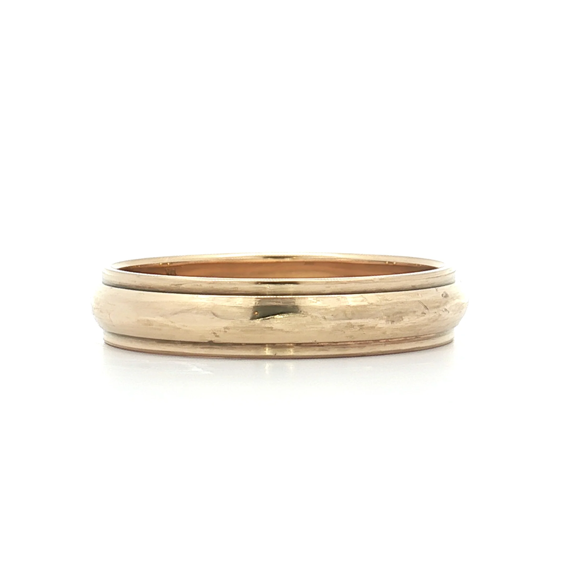 Vintage Mens 5mm Step Edge Wedding Band 14k - Image 3