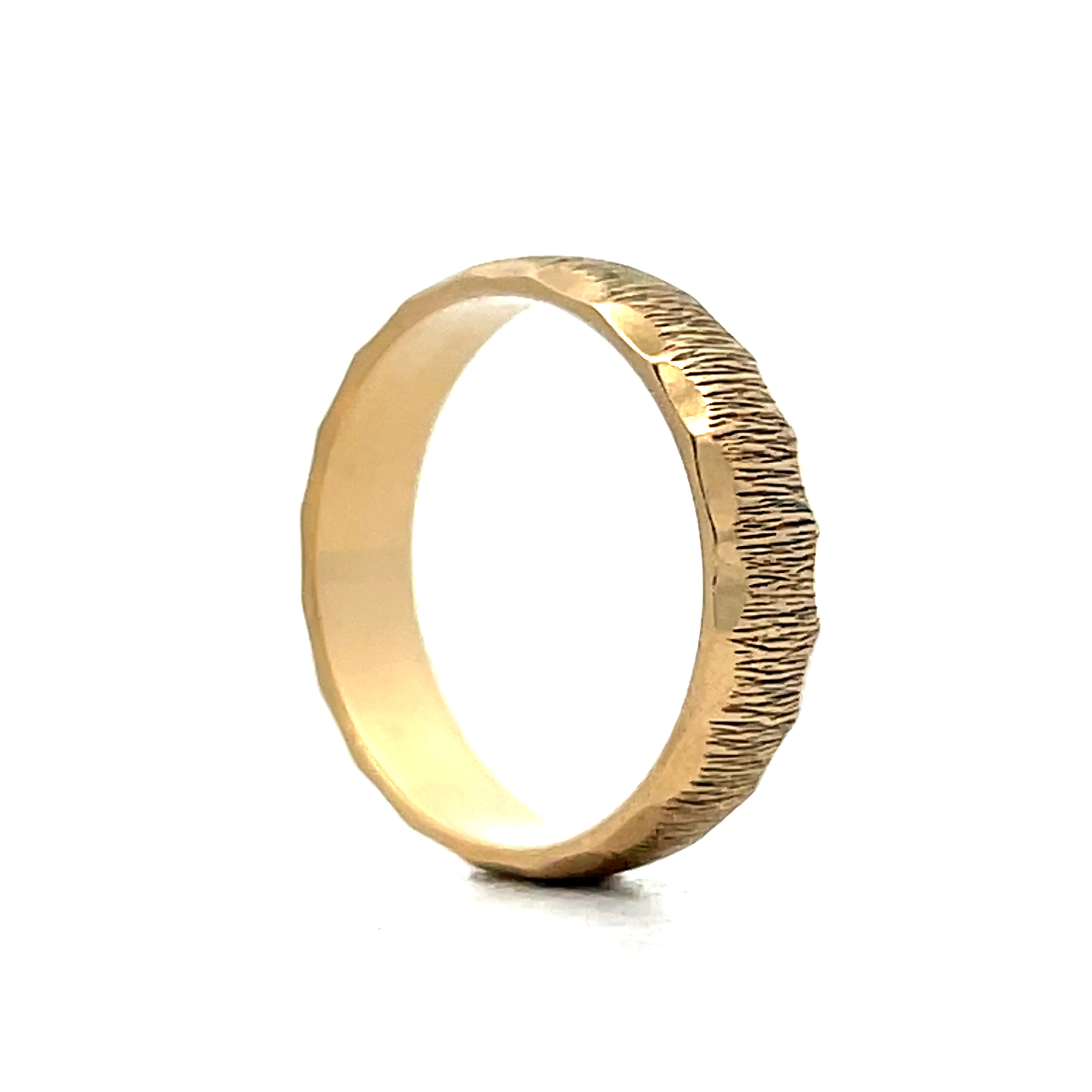 Vintage Mens 5mm Textured Wedding Band in 14k - Image 5