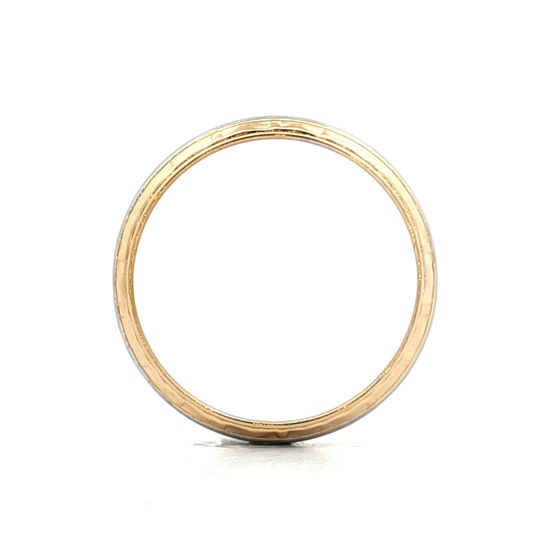Vintage Mens 5mm Two-Tone Wedding Band 14k - Image 4