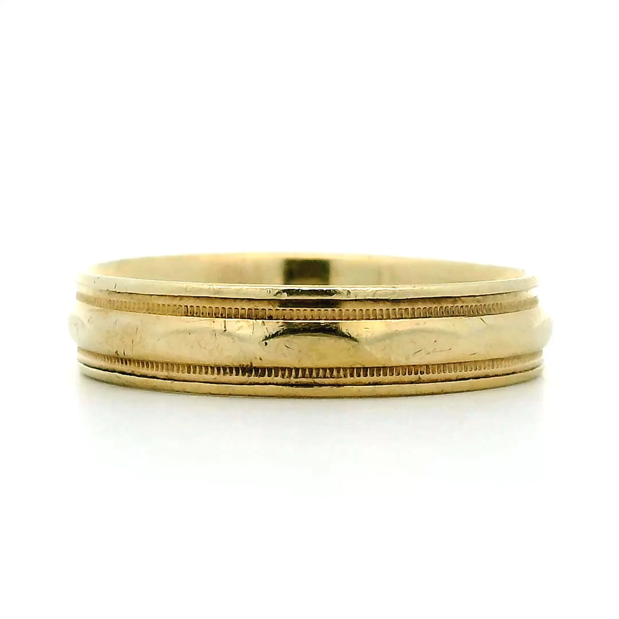 Vintage Mens 5mm Wedding Band in 10k Yellow Gold