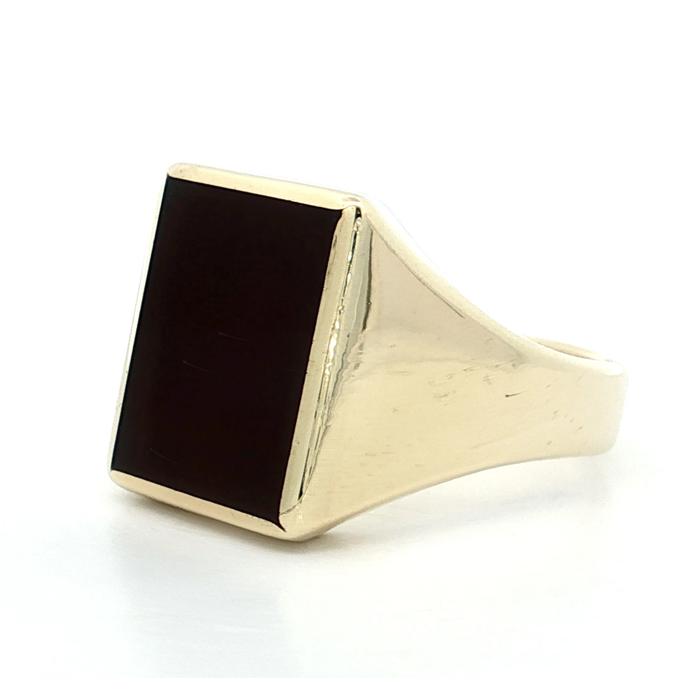 Vintage Mens Carnelian Signet Ring 14k Yellow Gold - Image 2