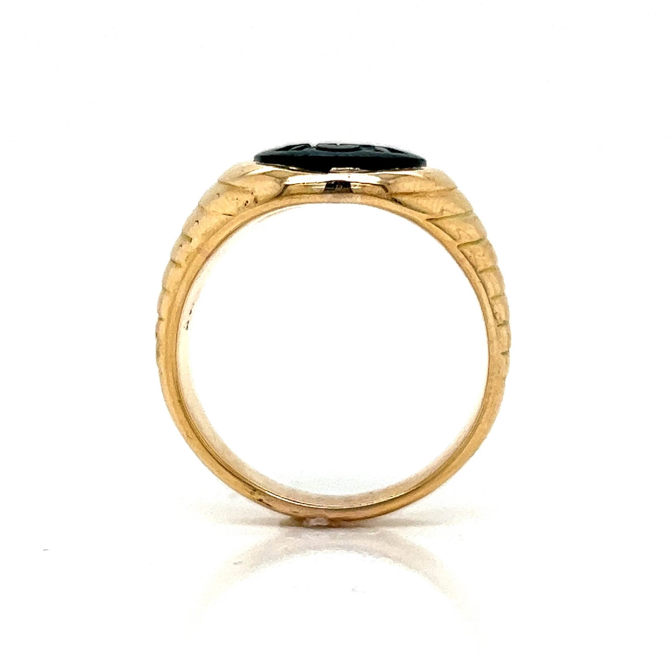 Vintage Men's Carved Bloodstone Ring in 14k Yellow Gold - Image 4
