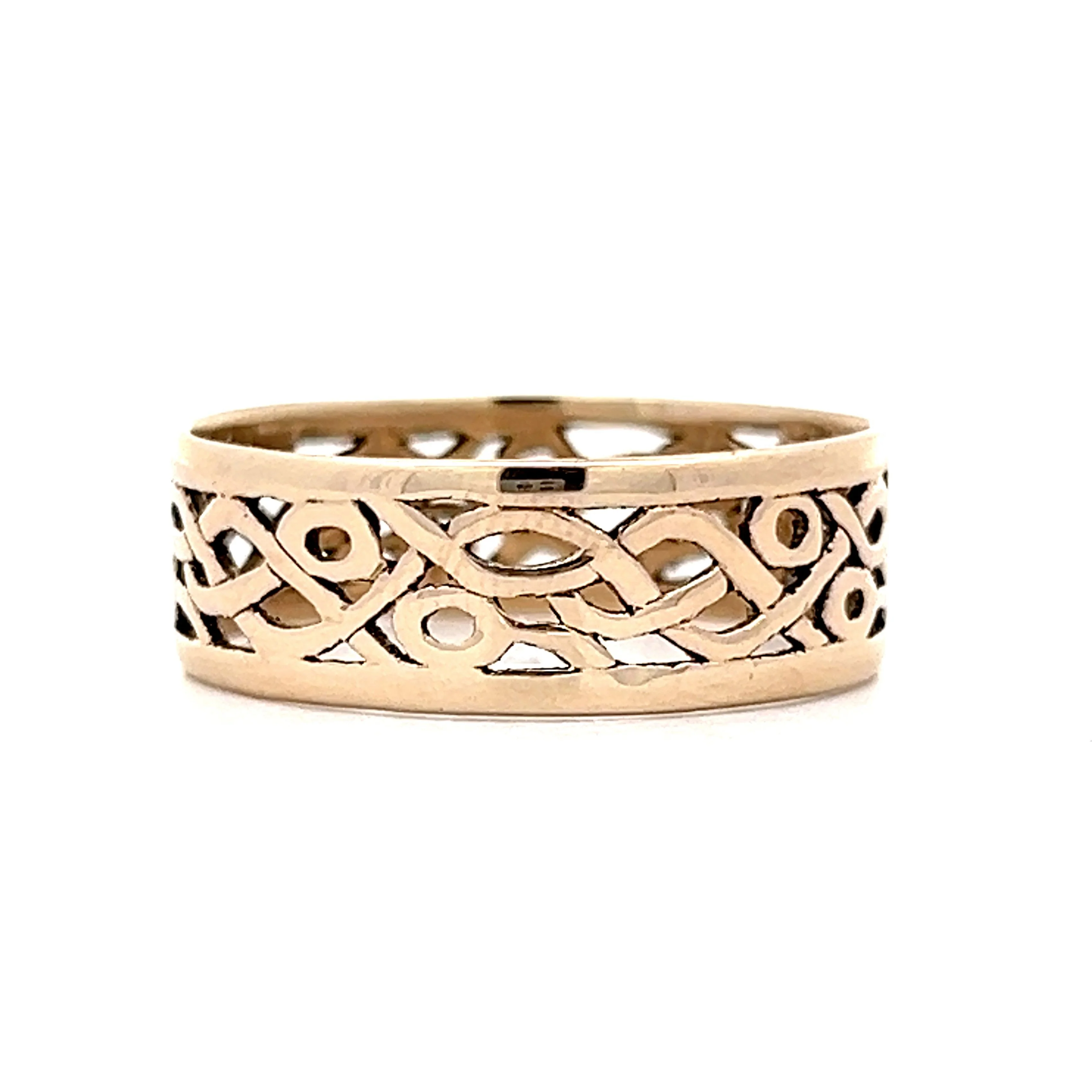 Vintage Men's Celtic Knot Band in 14k Yellow Gold - Image 2