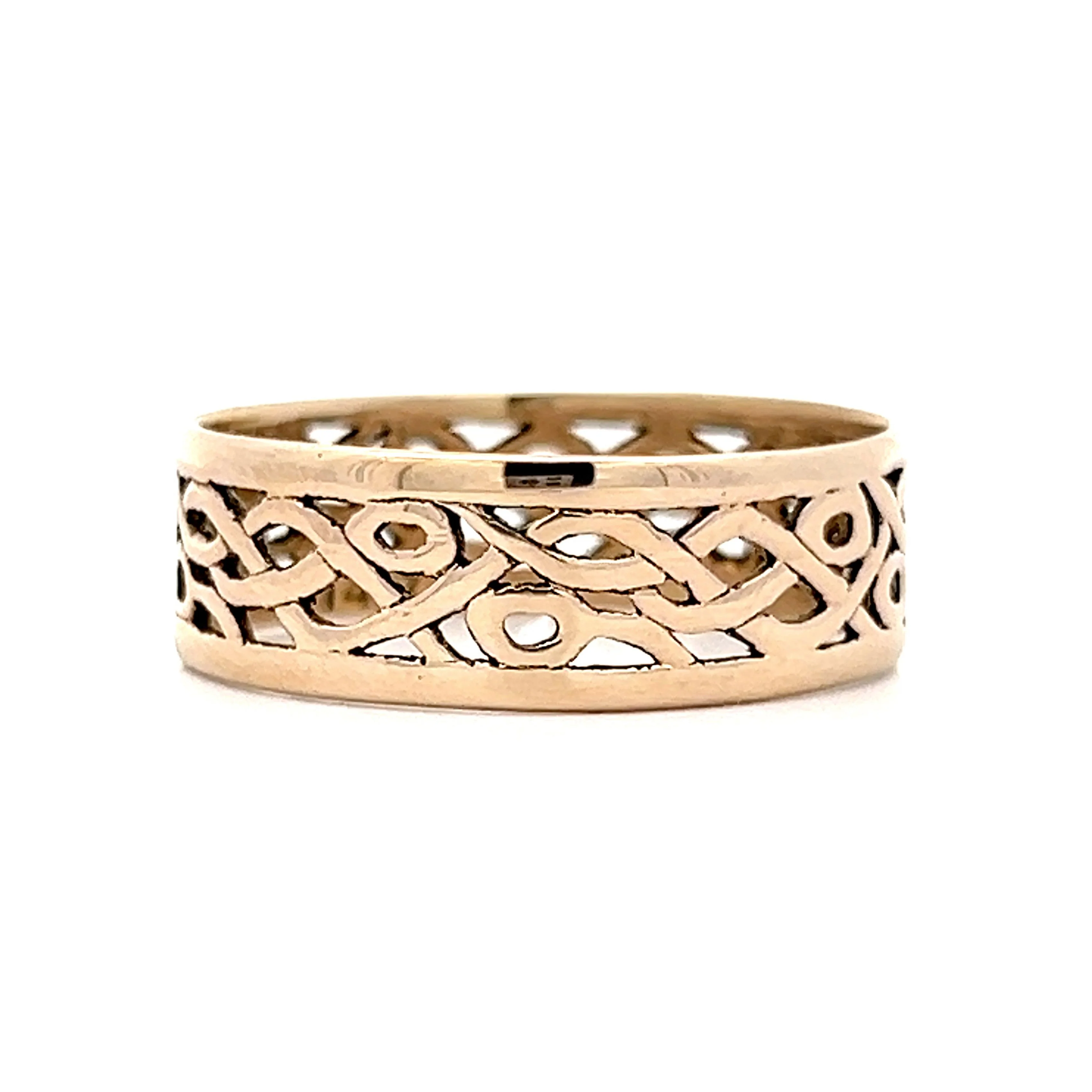 Vintage Men's Celtic Knot Band in 14k Yellow Gold - Image 3