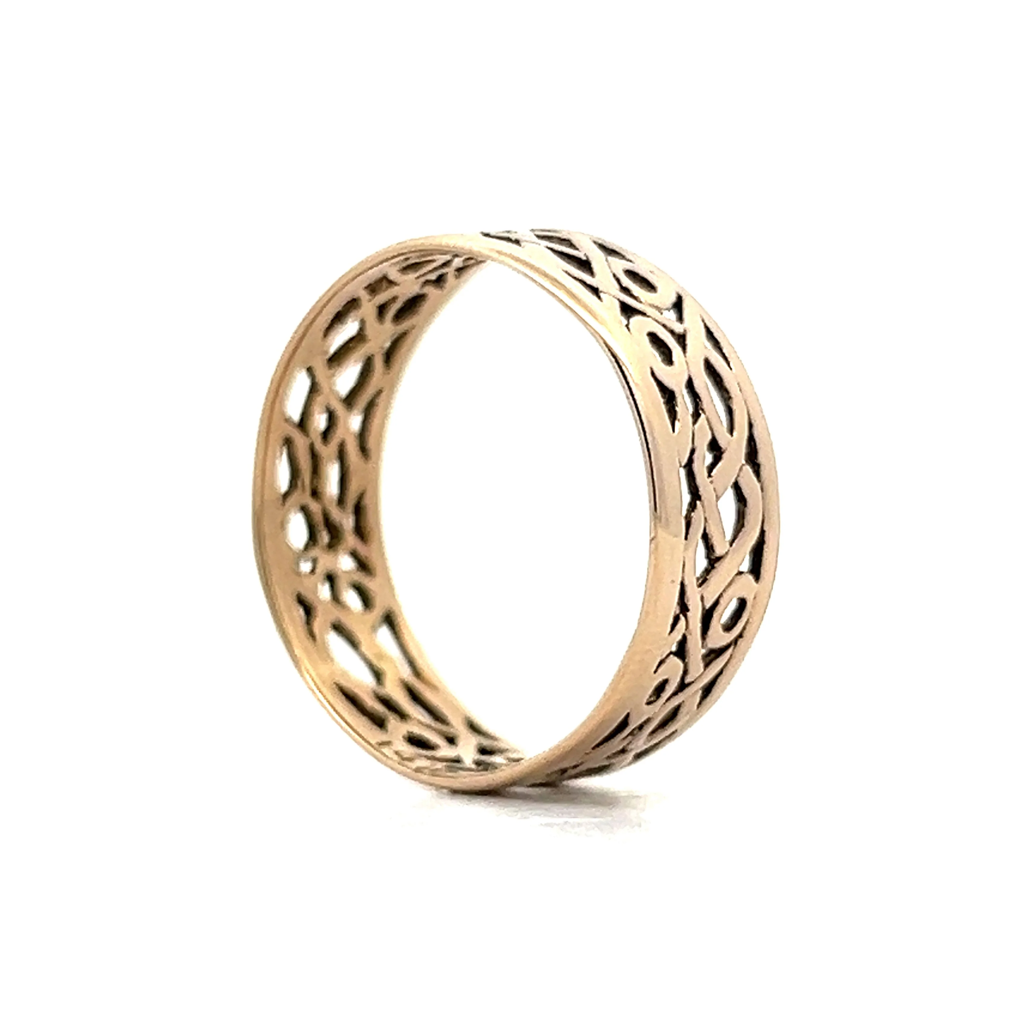 Vintage Men's Celtic Knot Band in 14k Yellow Gold - Image 5