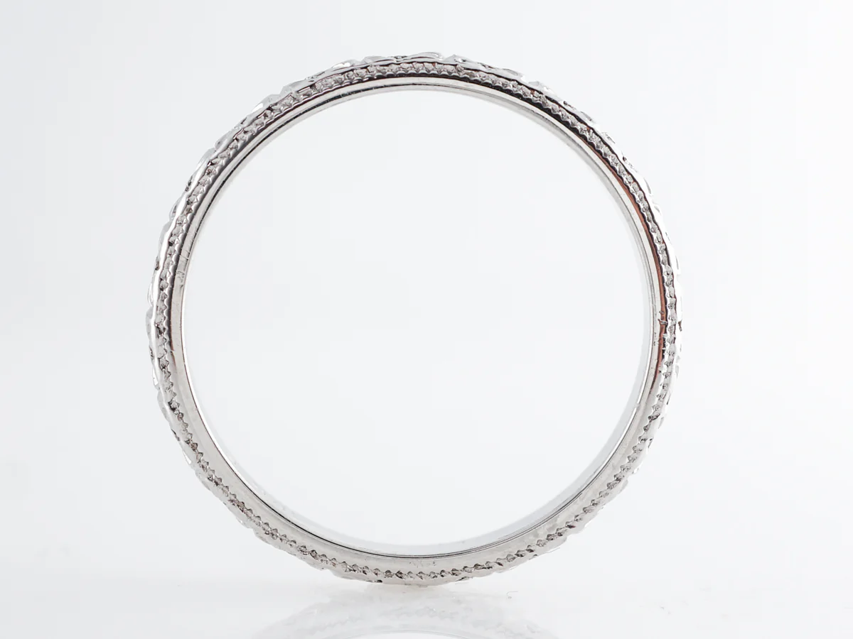 Vintage Men's Orange Blossom Wedding Band in 18k - Image 2