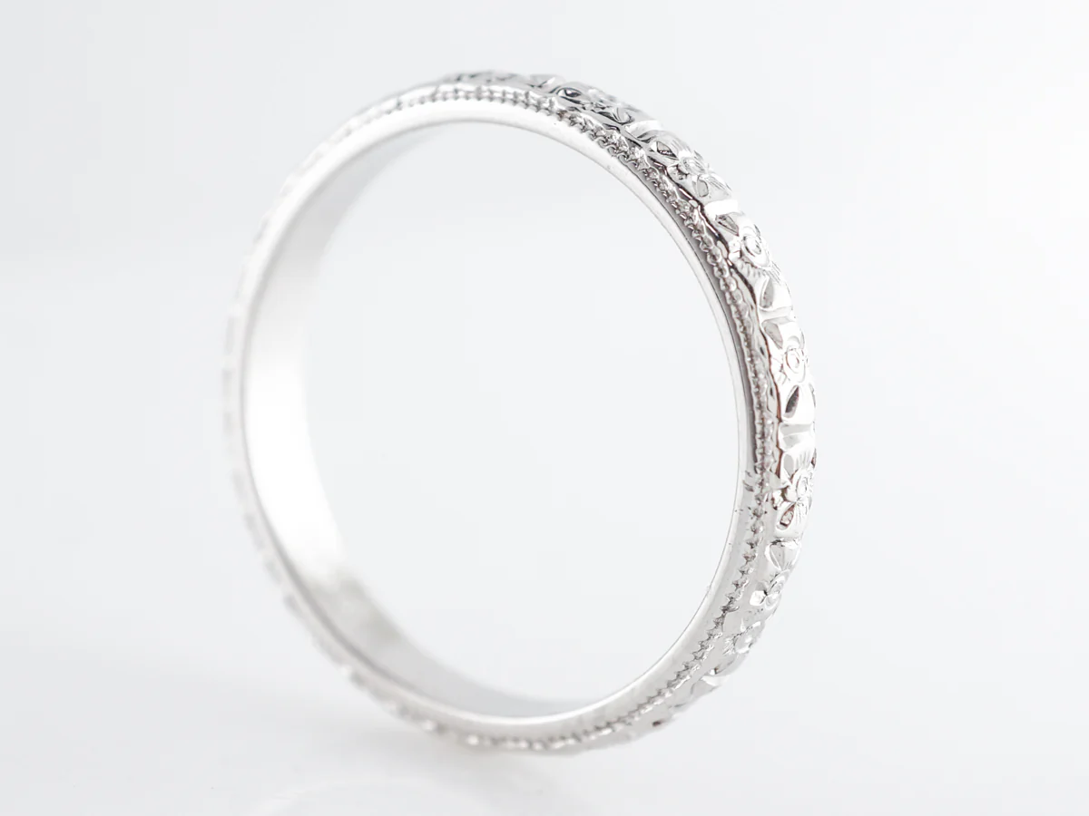 Vintage Men's Orange Blossom Wedding Band in 18k - Image 3