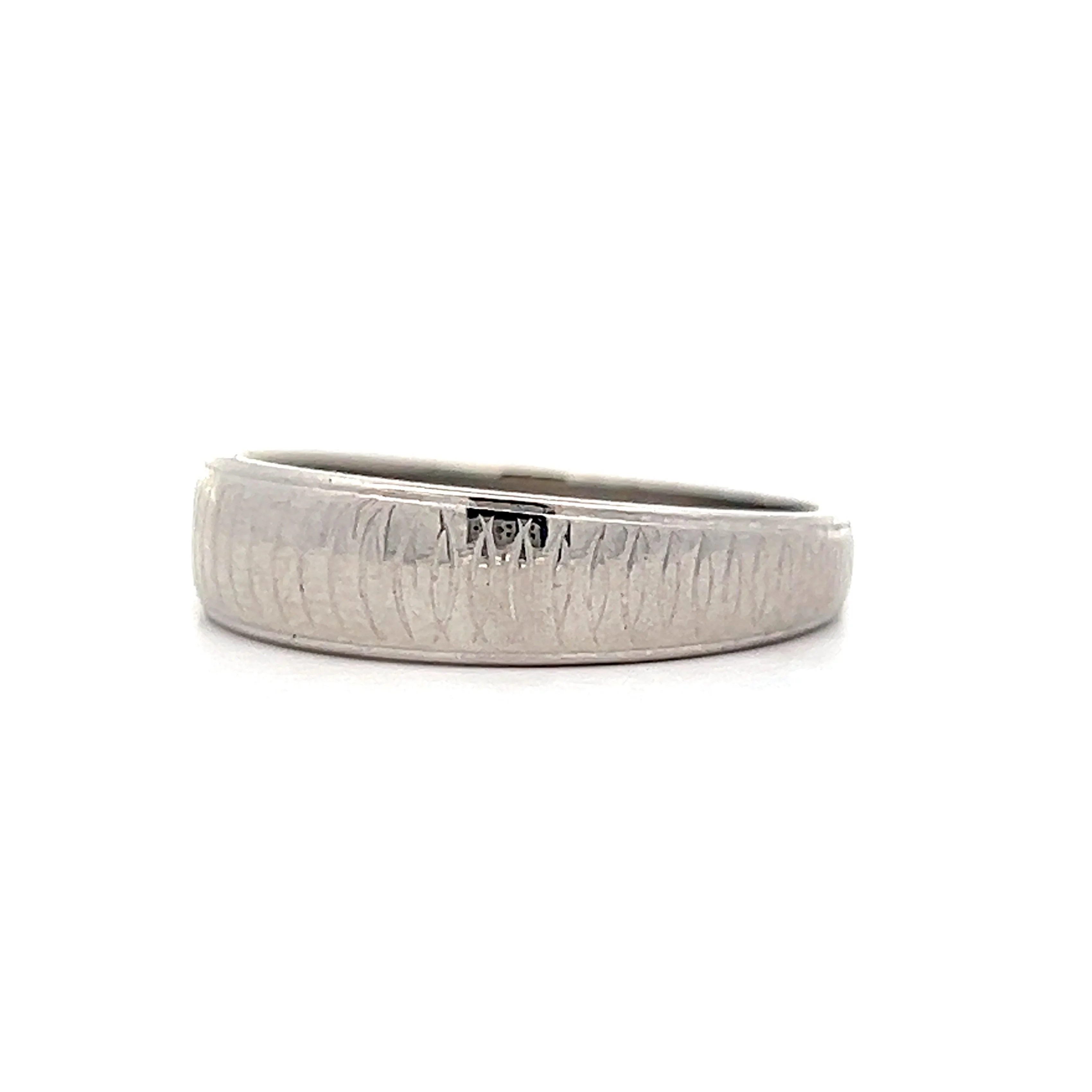 Vintage Men's Tapered Engraved Wedding Band in 14k - Image 2