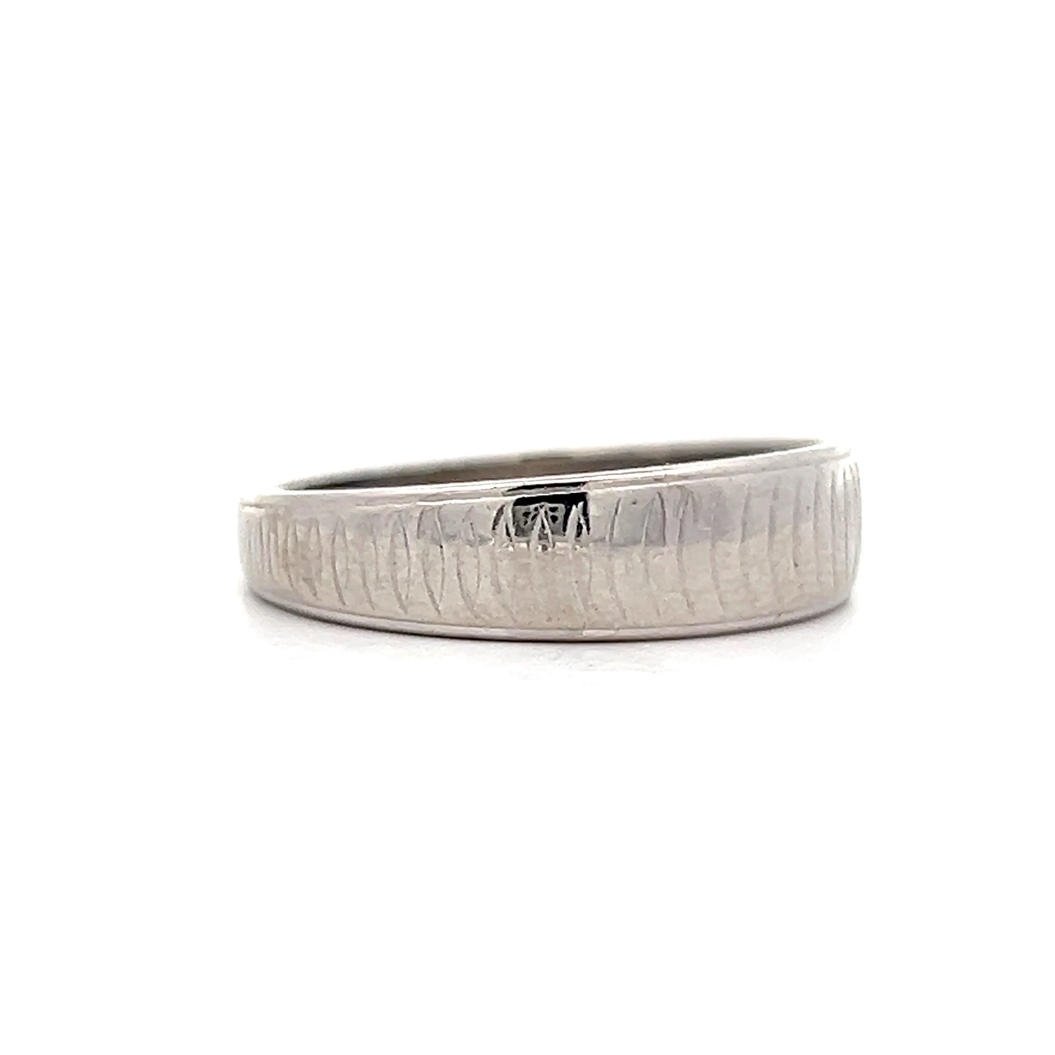 Vintage Men's Tapered Engraved Wedding Band in 14k - Image 3