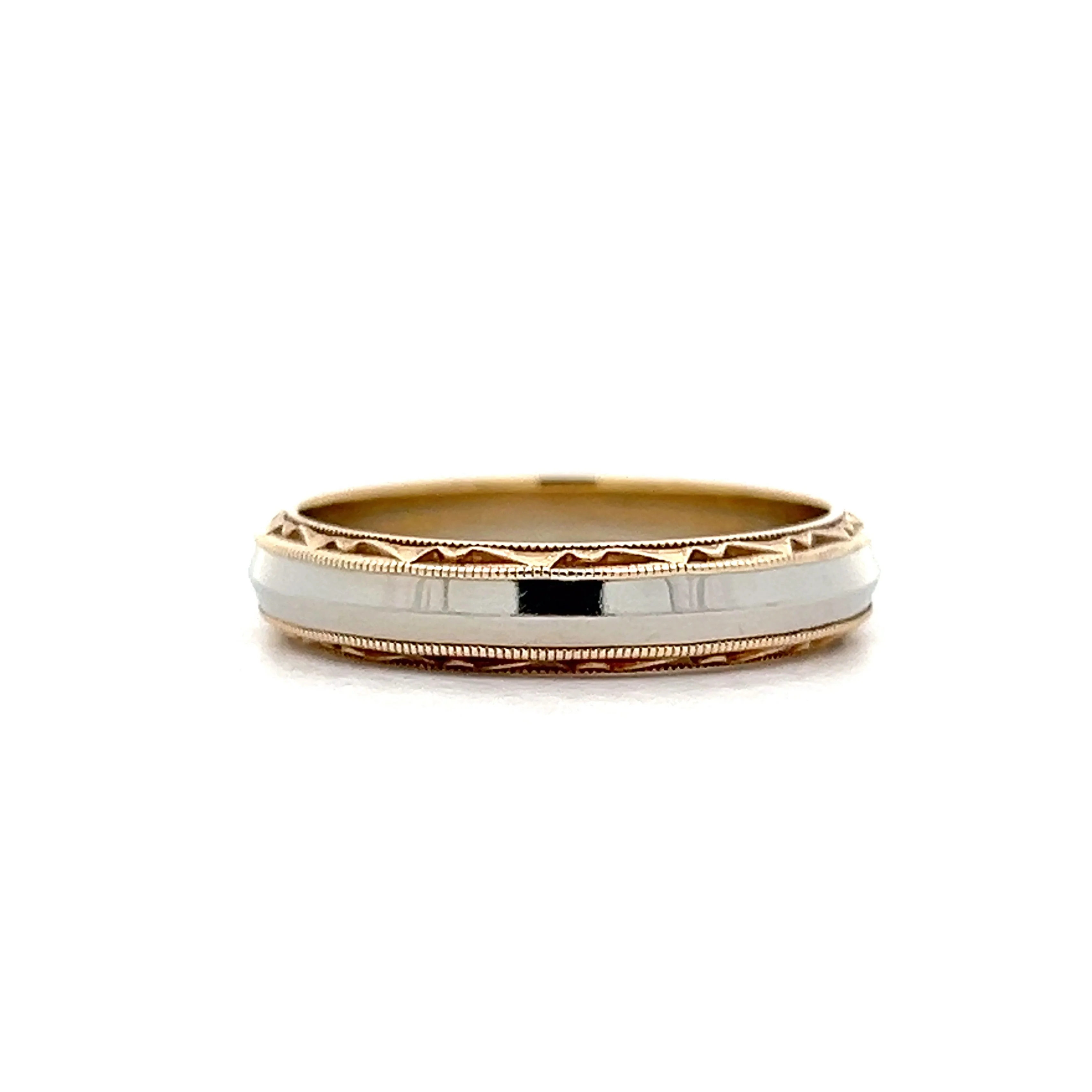 Vintage Men's Two-Tone Wedding Band in 14k - Image 2
