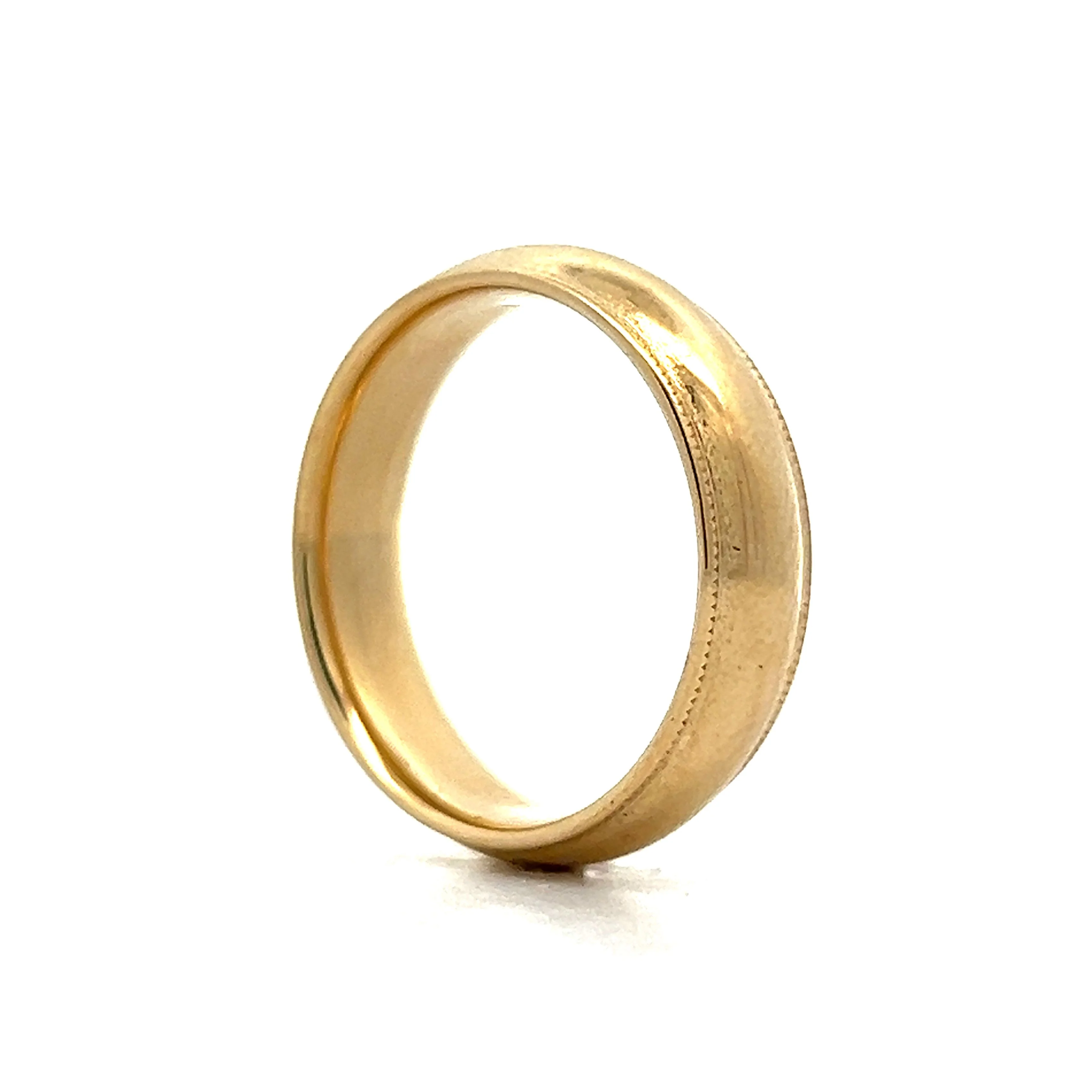Vintage Mid-Century 6mm Milgrain Wedding Band in 14k - Image 5