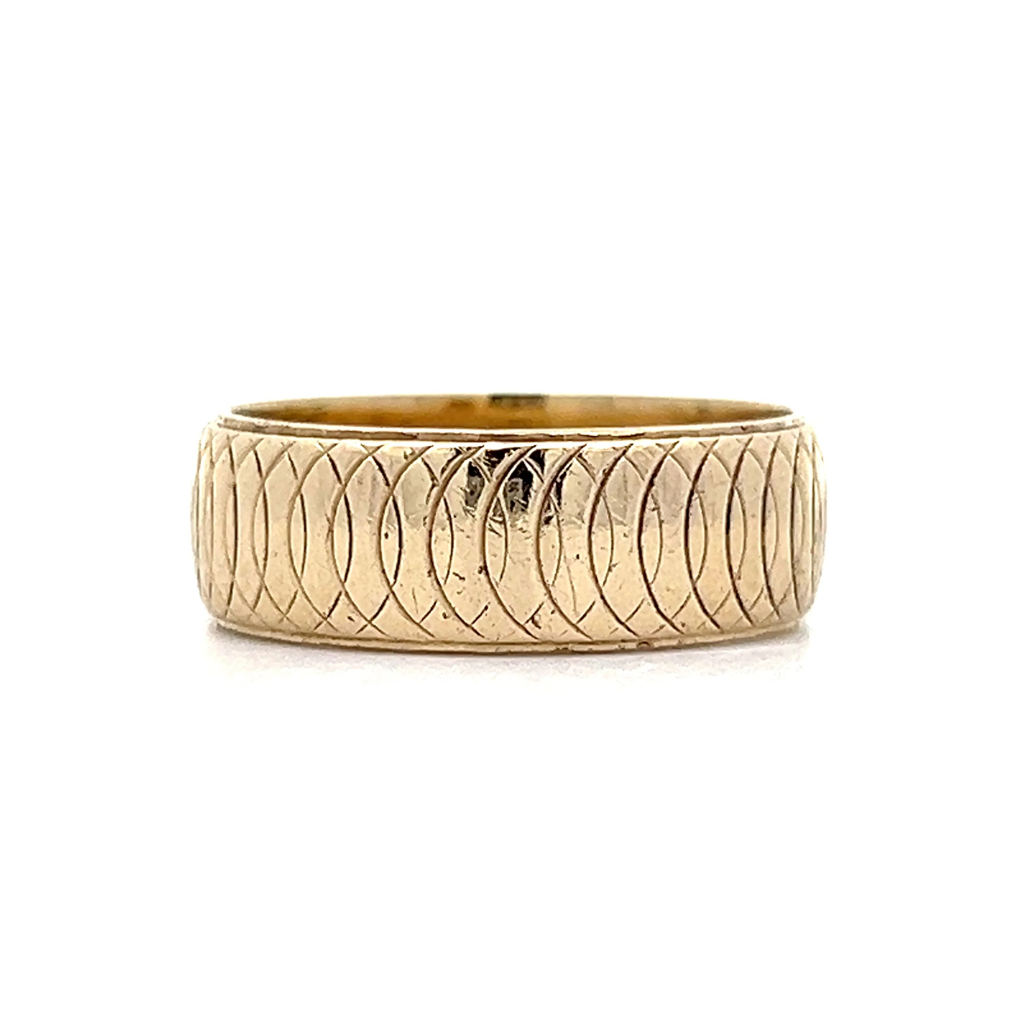 Vintage Mid-Century 7mm Wedding Band in Yellow Gold