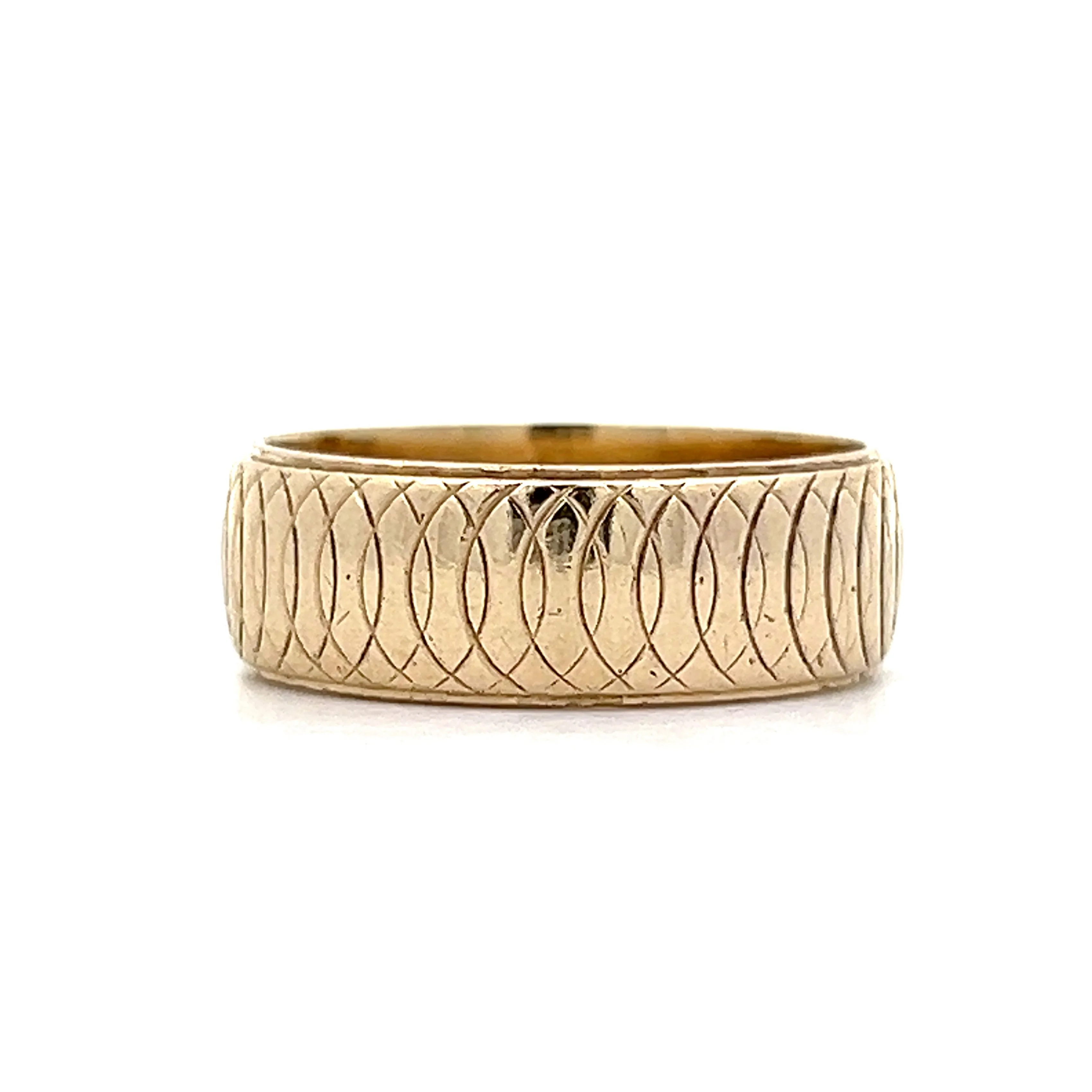 Vintage Mid-Century 7mm Wedding Band in Yellow Gold - Image 2