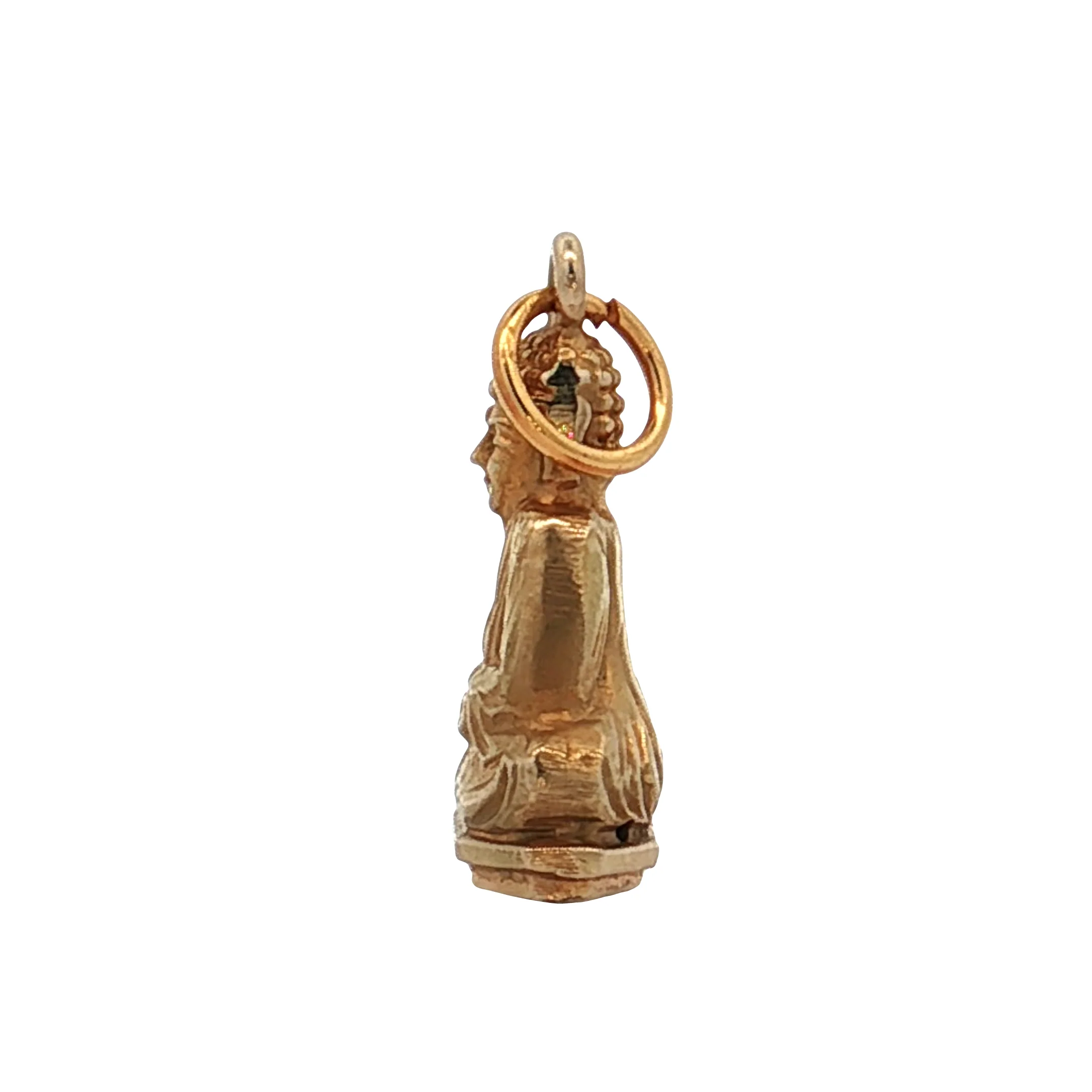 Vintage Mid-Century Buddha Charm 14K Yellow Gold - Image 2