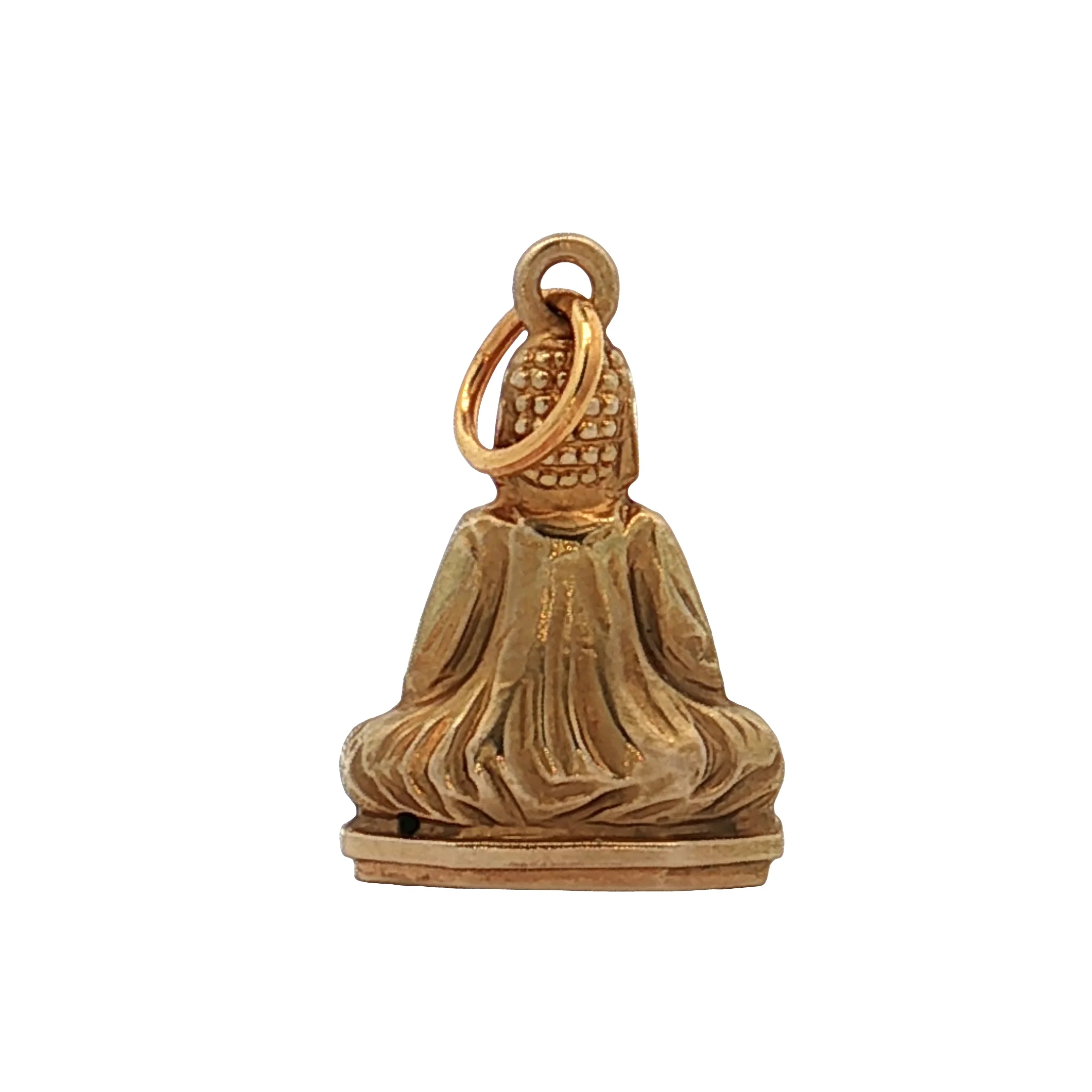 Vintage Mid-Century Buddha Charm 14K Yellow Gold - Image 3