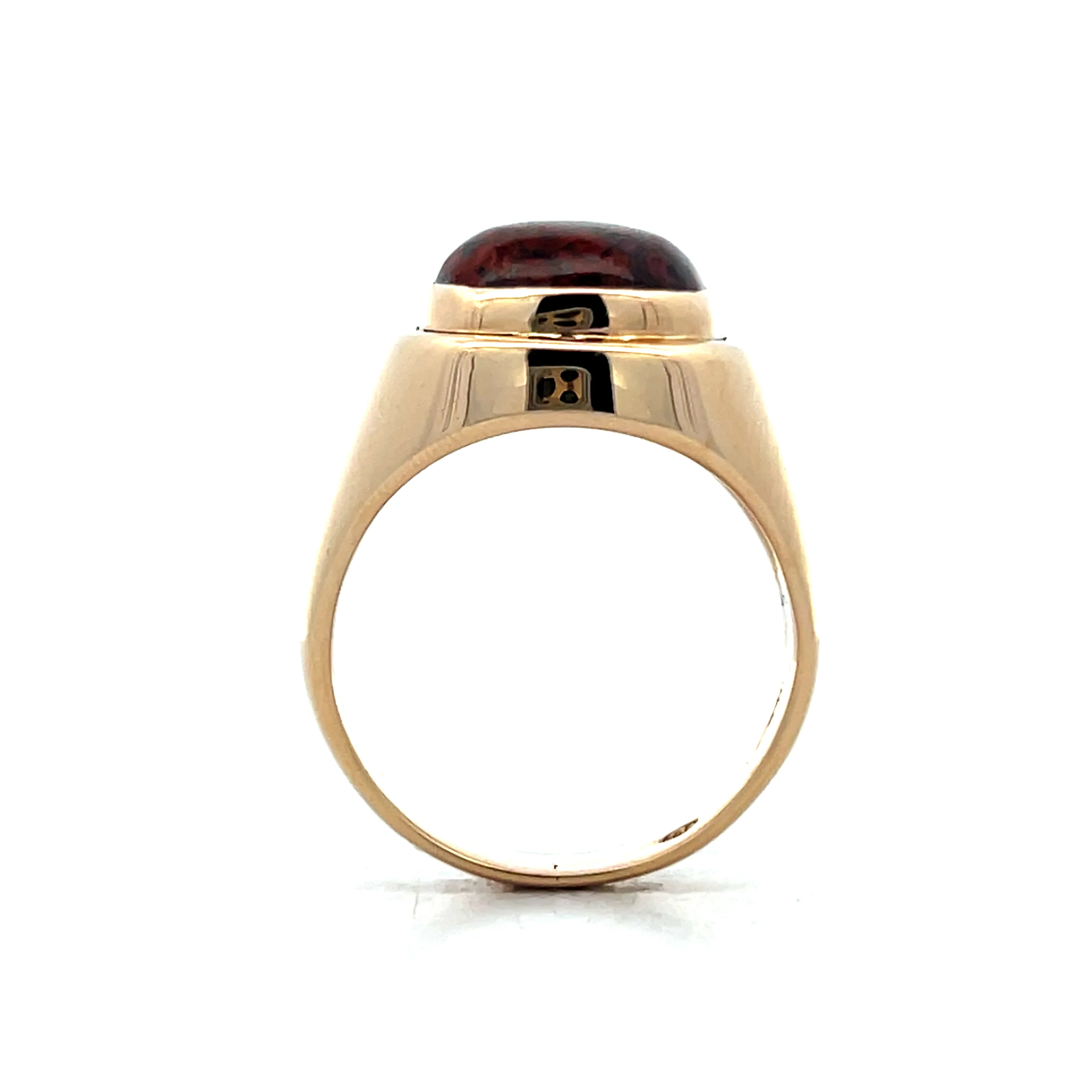 Vintage Mid-Century Cabochon Jasper Ring in 14k - Image 4