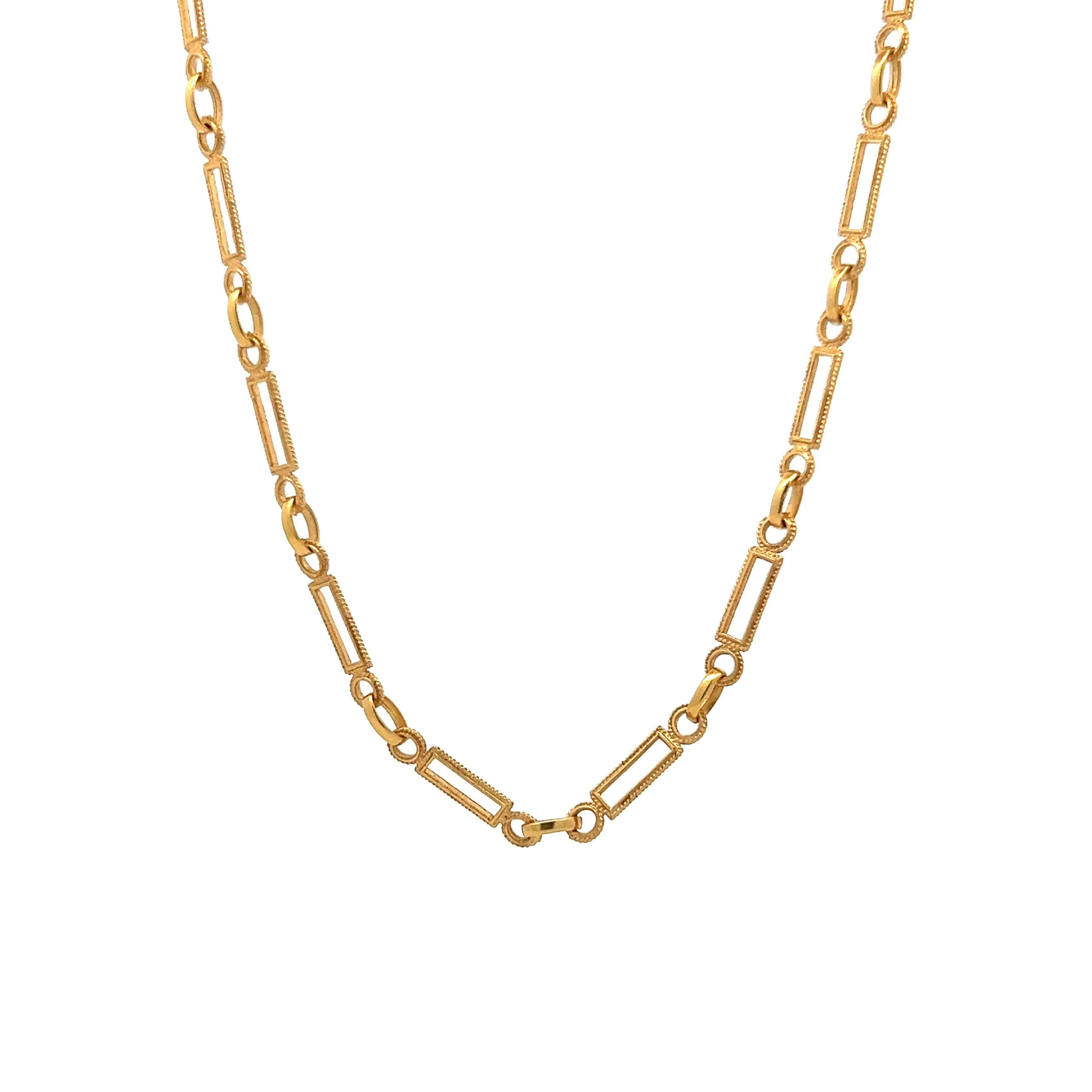 Vintage Mid-Century Chain Necklace in 18k Yellow Gold