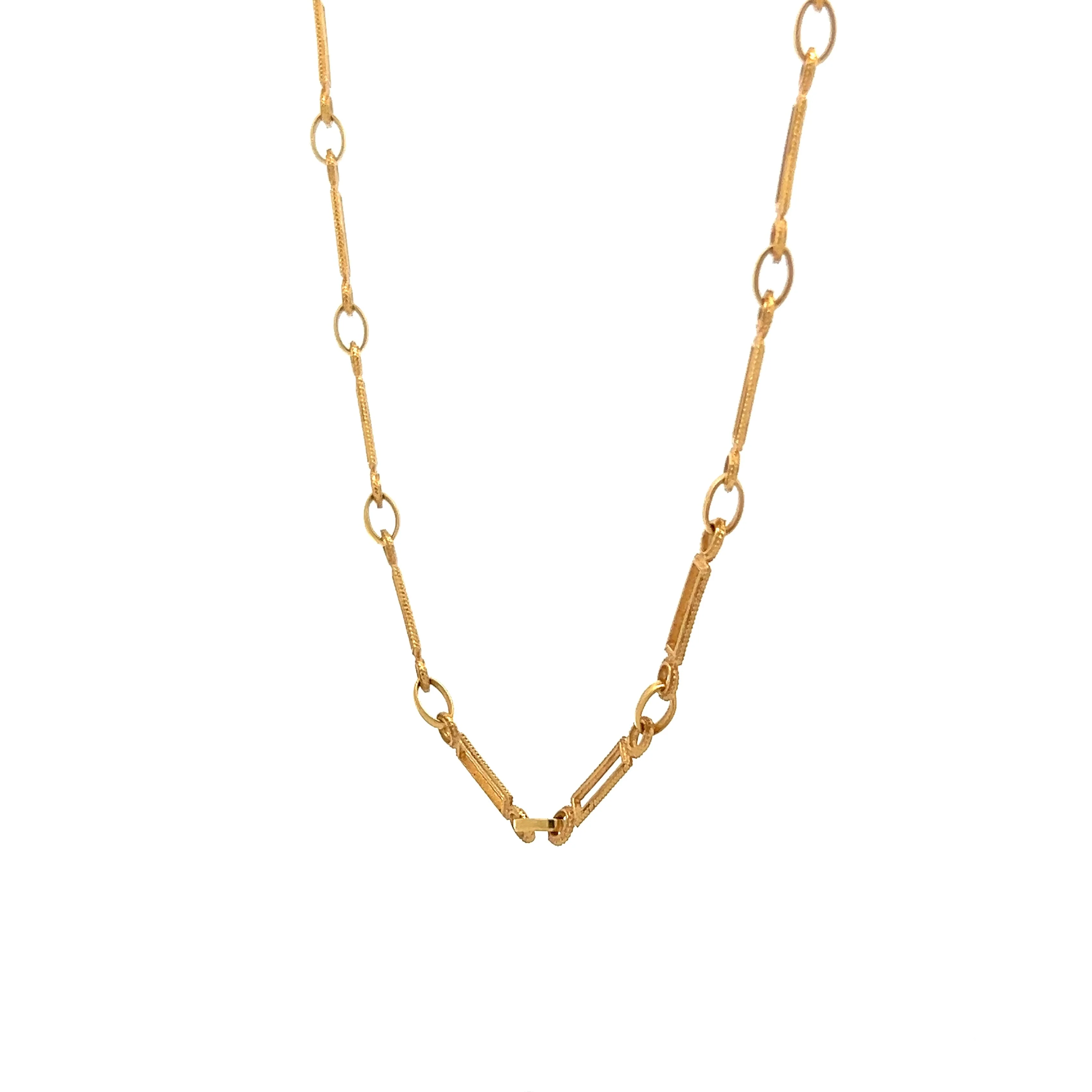 Vintage Mid-Century Chain Necklace in 18k Yellow Gold - Image 2