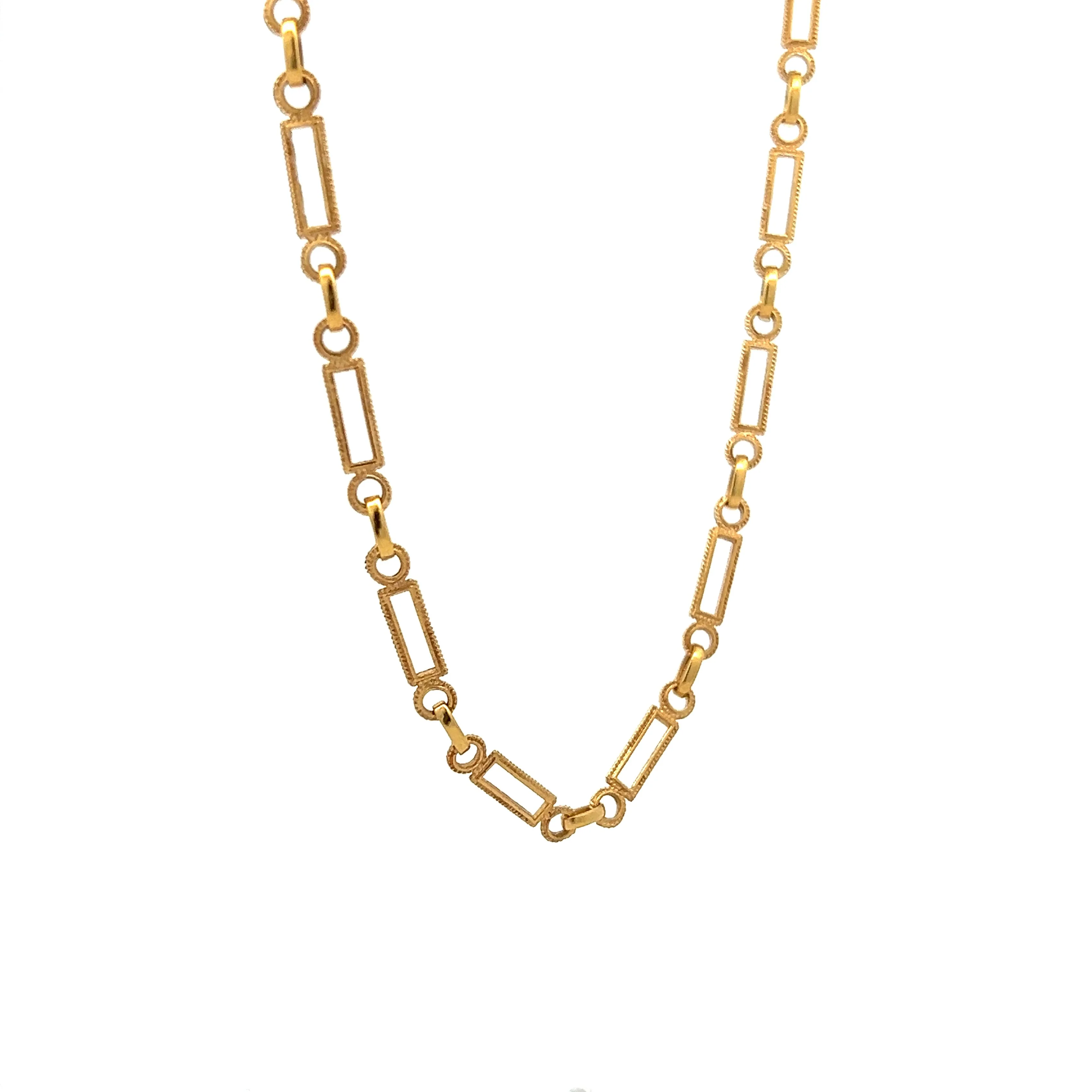 Vintage Mid-Century Chain Necklace in 18k Yellow Gold - Image 3