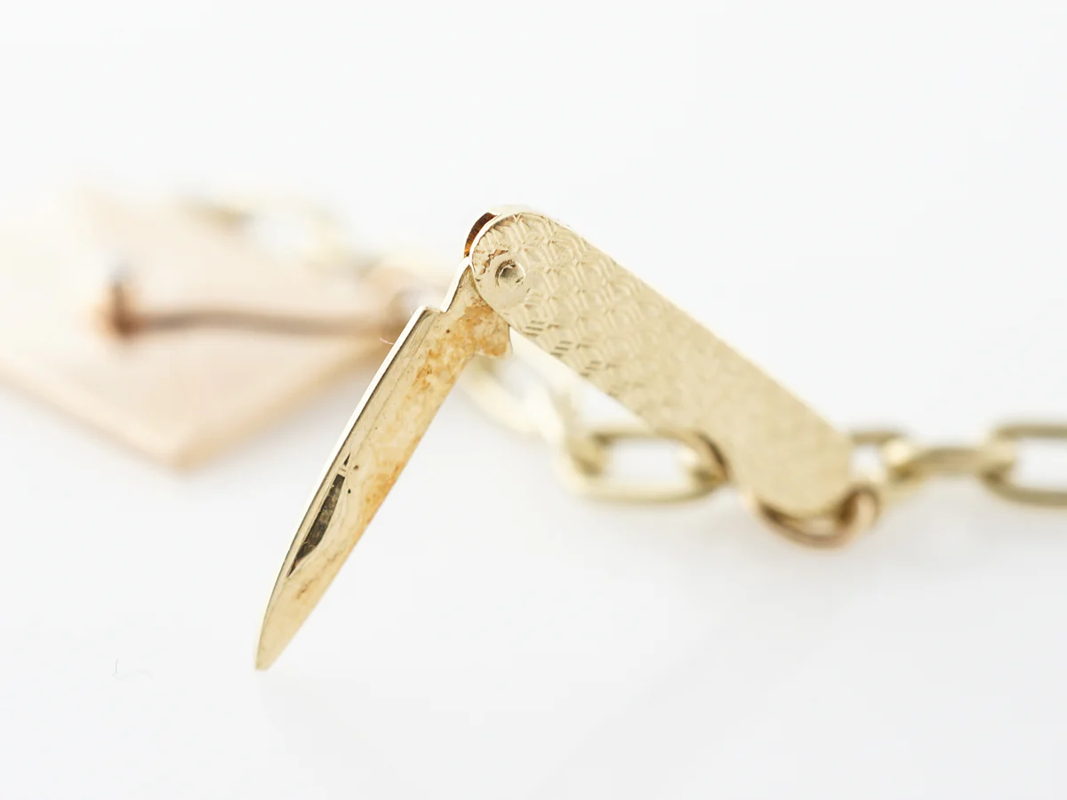 Vintage Mid-Century Charm Bracelet 14k Yellow Gold - Image 4