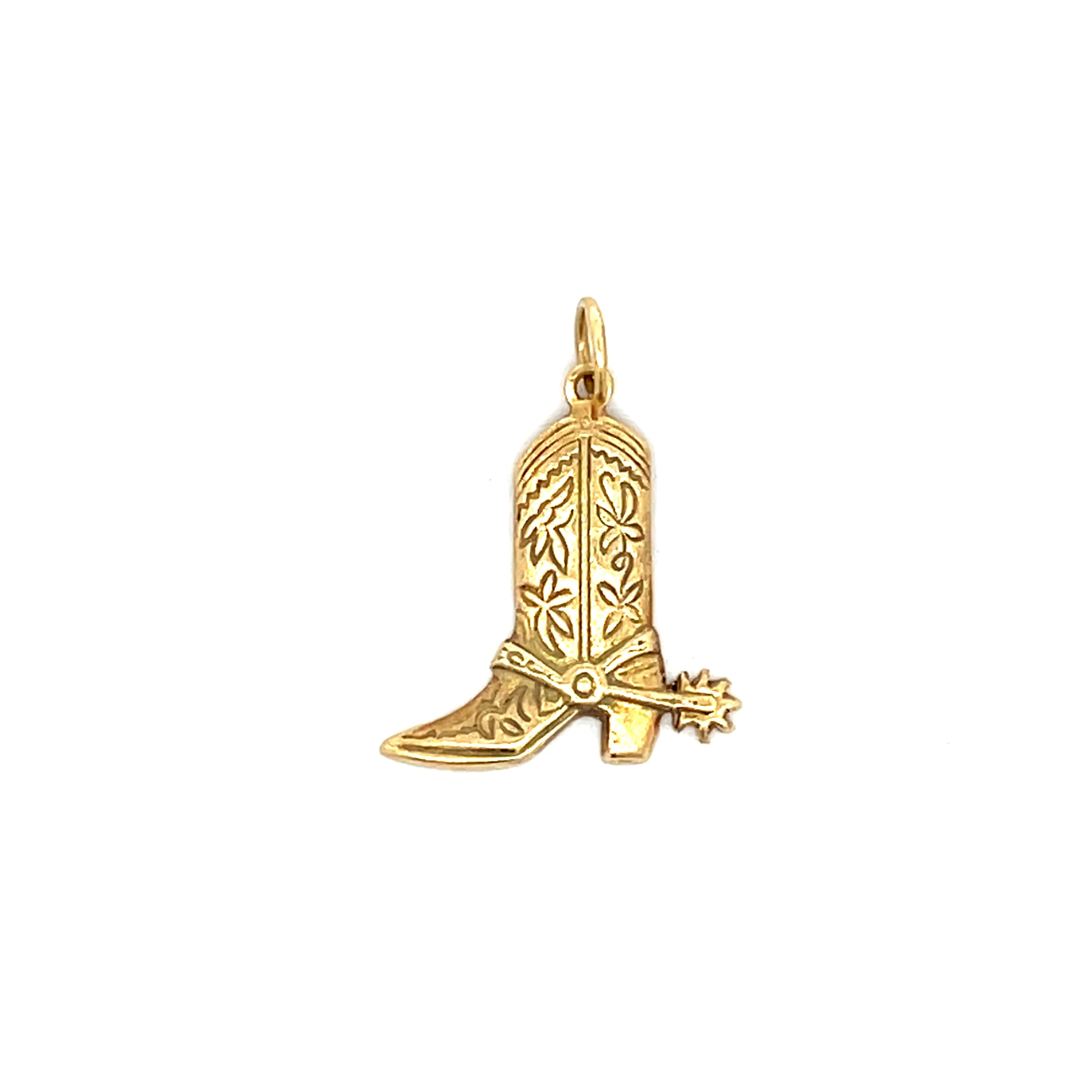 Vintage Mid-Century Cowboy Boot Charm in 14k