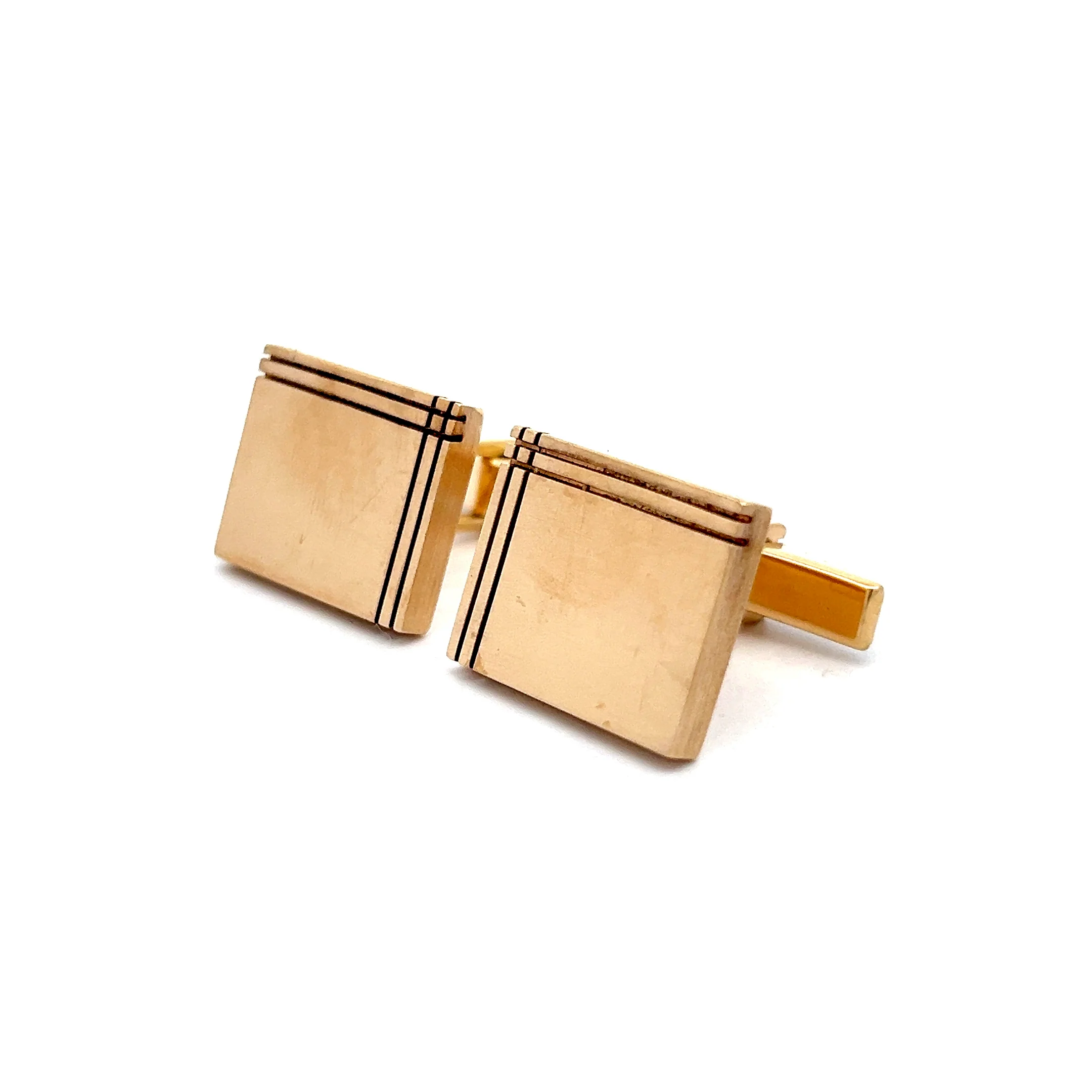 Vintage Mid-Century Cufflinks in 14k Yellow Gold - Image 2