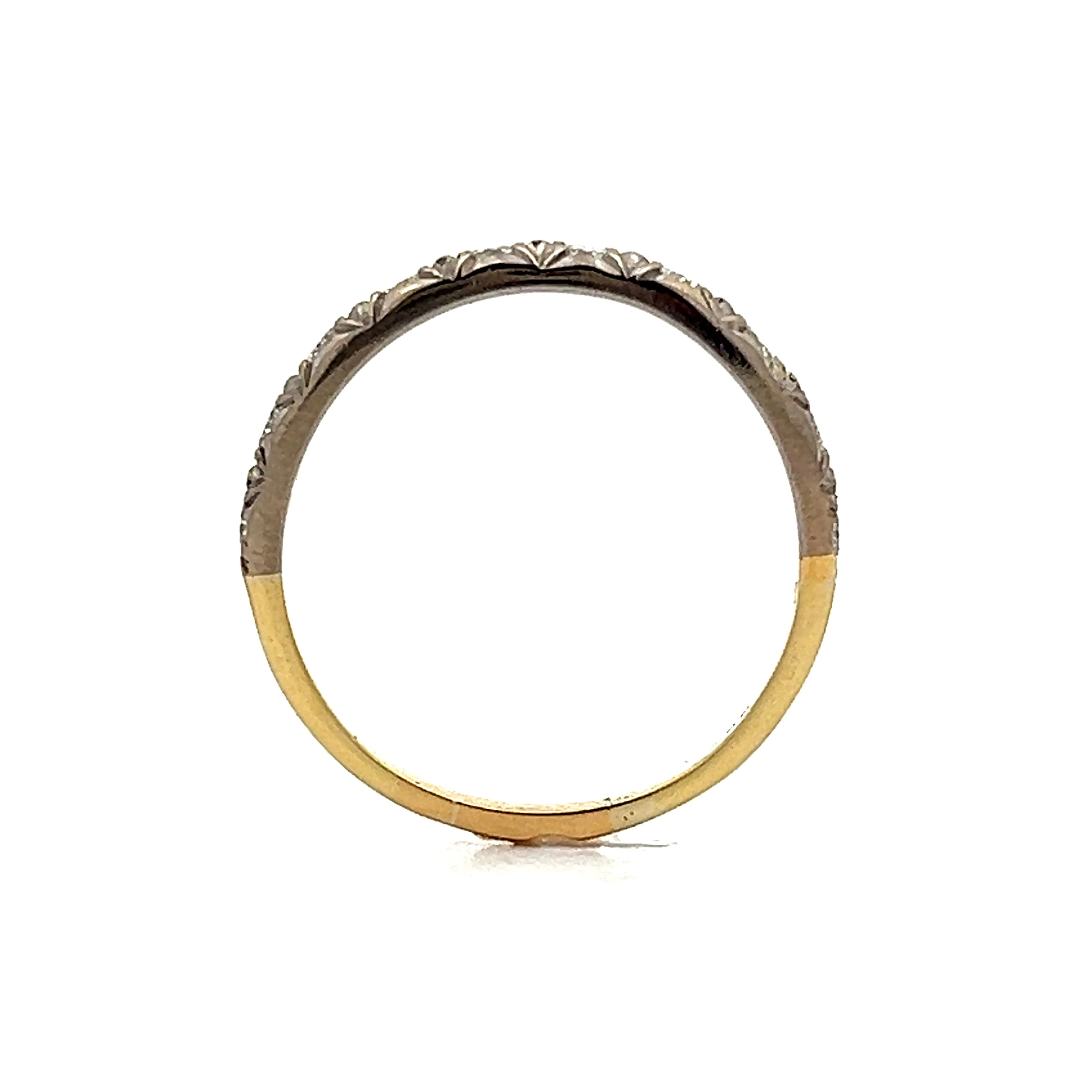 Vintage Mid-Century Diamond Band in 18k Yellow & White Gold - Image 4