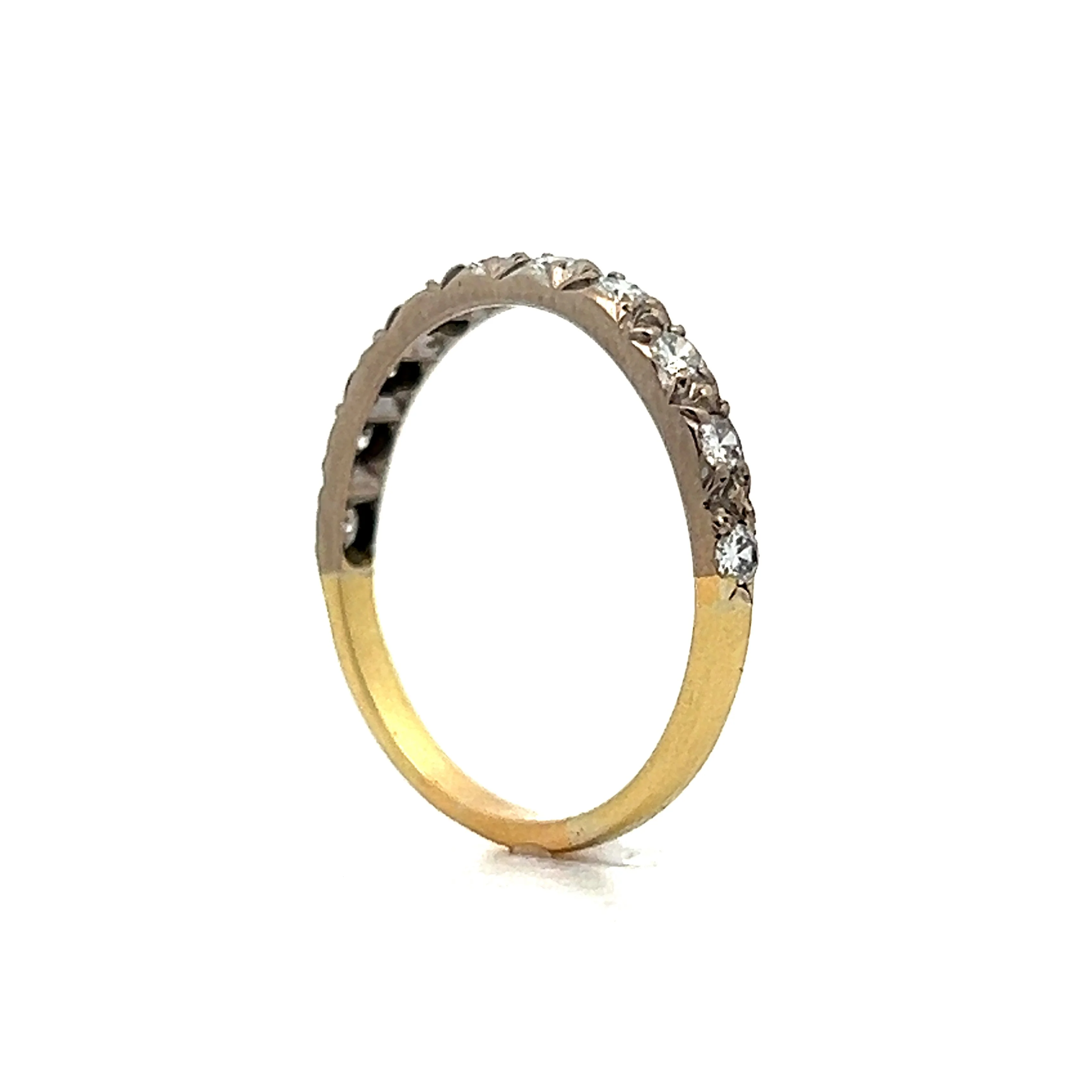 Vintage Mid-Century Diamond Band in 18k Yellow & White Gold - Image 5