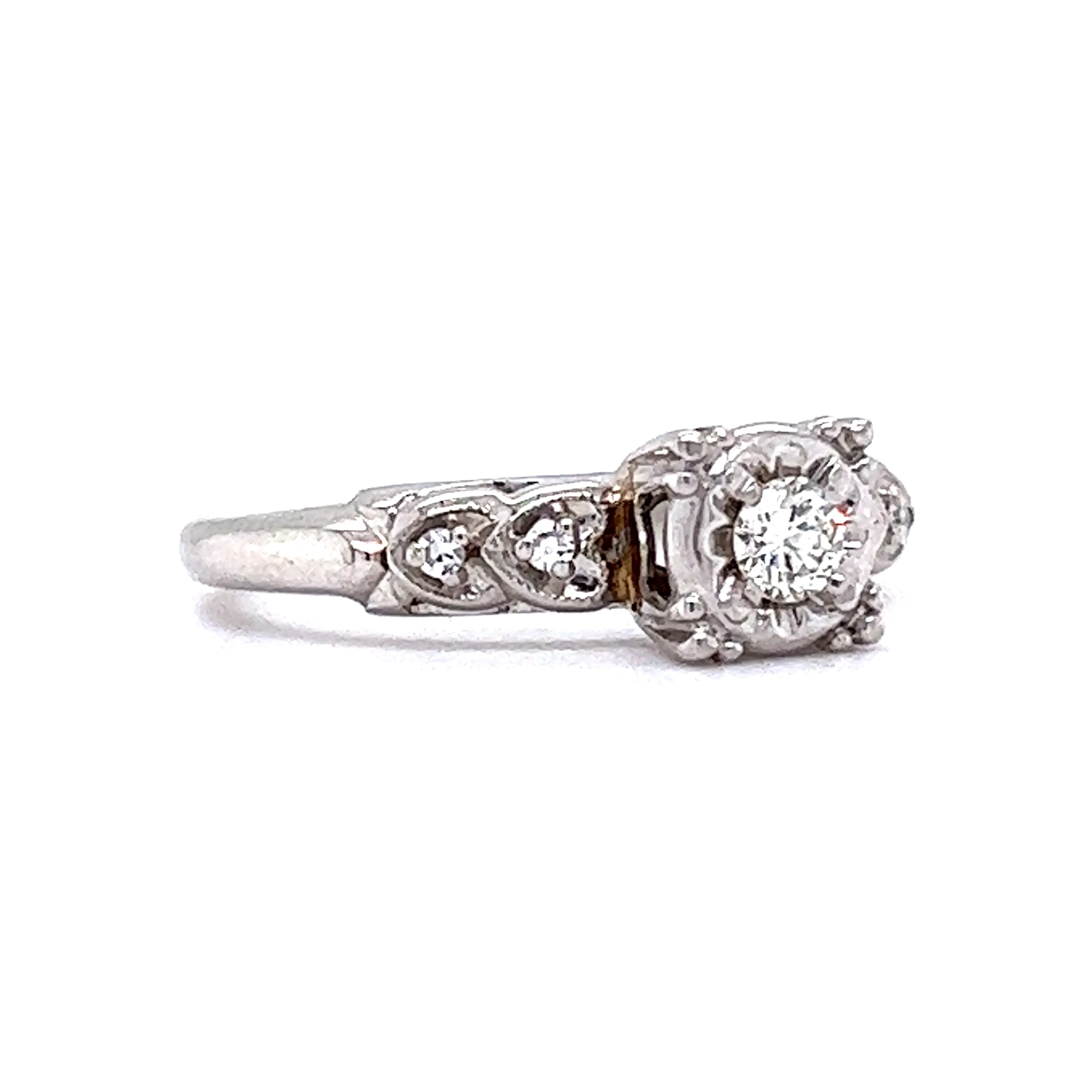 Vintage Mid-Century Diamond Engagement Ring in 14k - Image 3